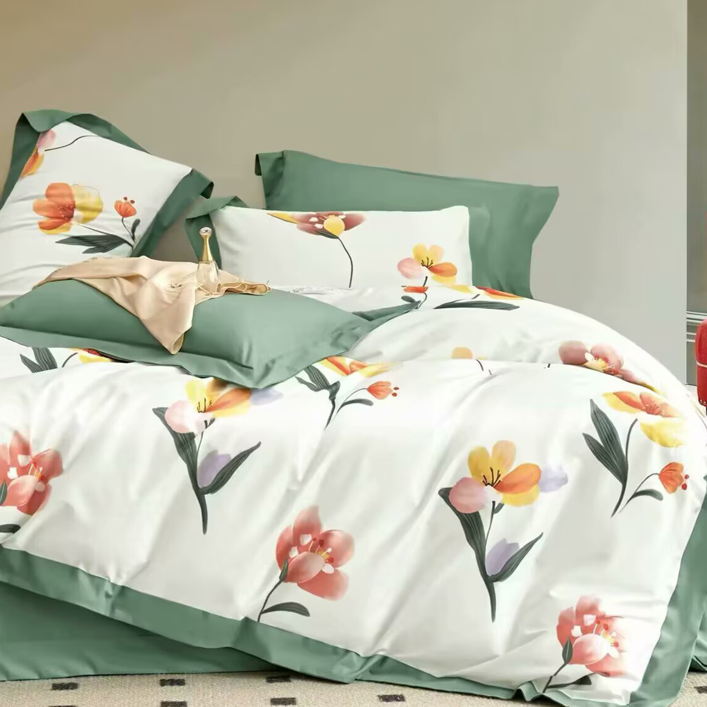 91家纺网 家纺一手货源 找家纺 （总）未来家居 2025新款UD活性印染铂金贡缎长绒棉四件套