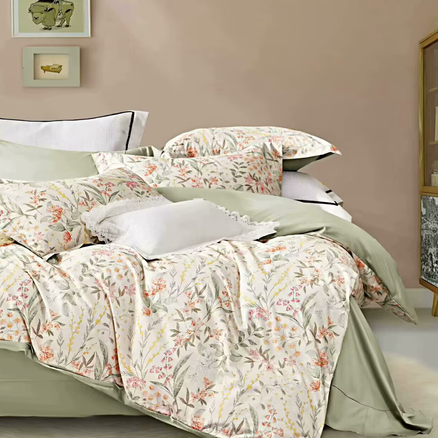 91家纺网 家纺一手货源 找家纺 （总）未来家居 2025新款UD活性印染铂金贡缎长绒棉四件套