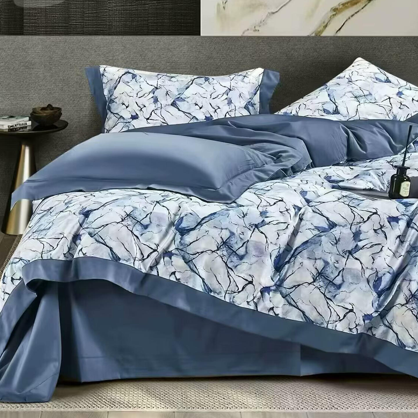 91家纺网 家纺一手货源 找家纺 （总）未来家居 2025新款优帝100支贡缎长绒棉四件套-1