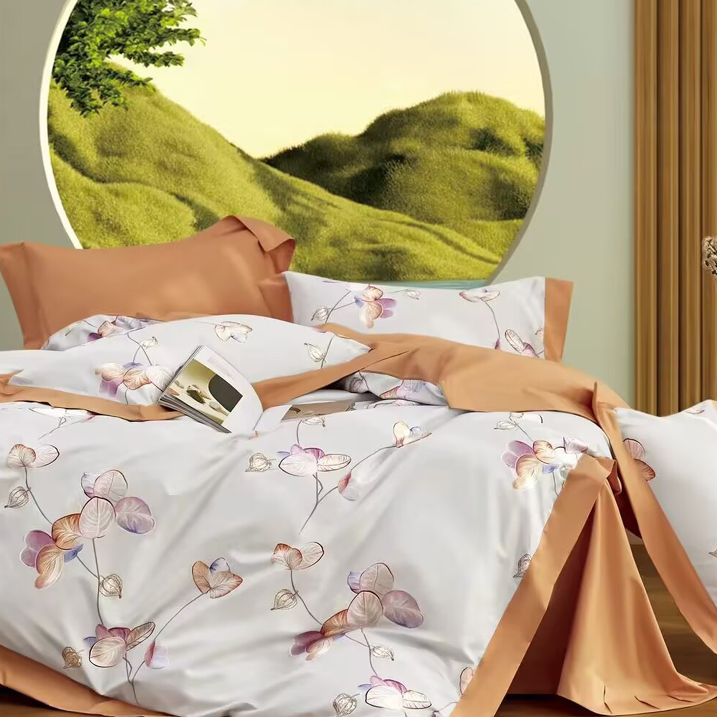 91家纺网 家纺一手货源 找家纺 （总）未来家居 2025新款UD活性印染铂金贡缎长绒棉四件套