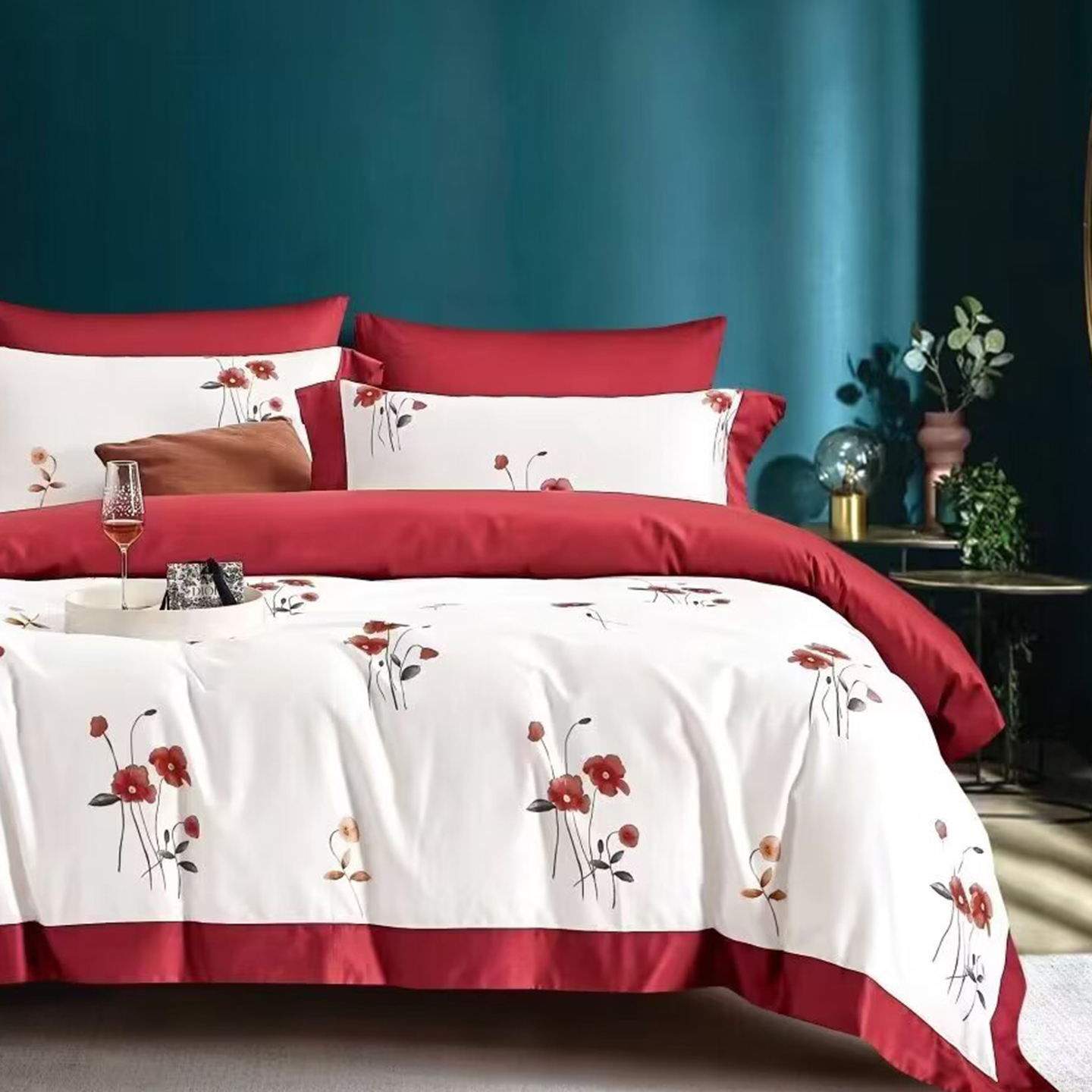 91家纺网 家纺一手货源 找家纺 （总）未来家居 2025新款优帝100支贡缎长绒棉四件套-1