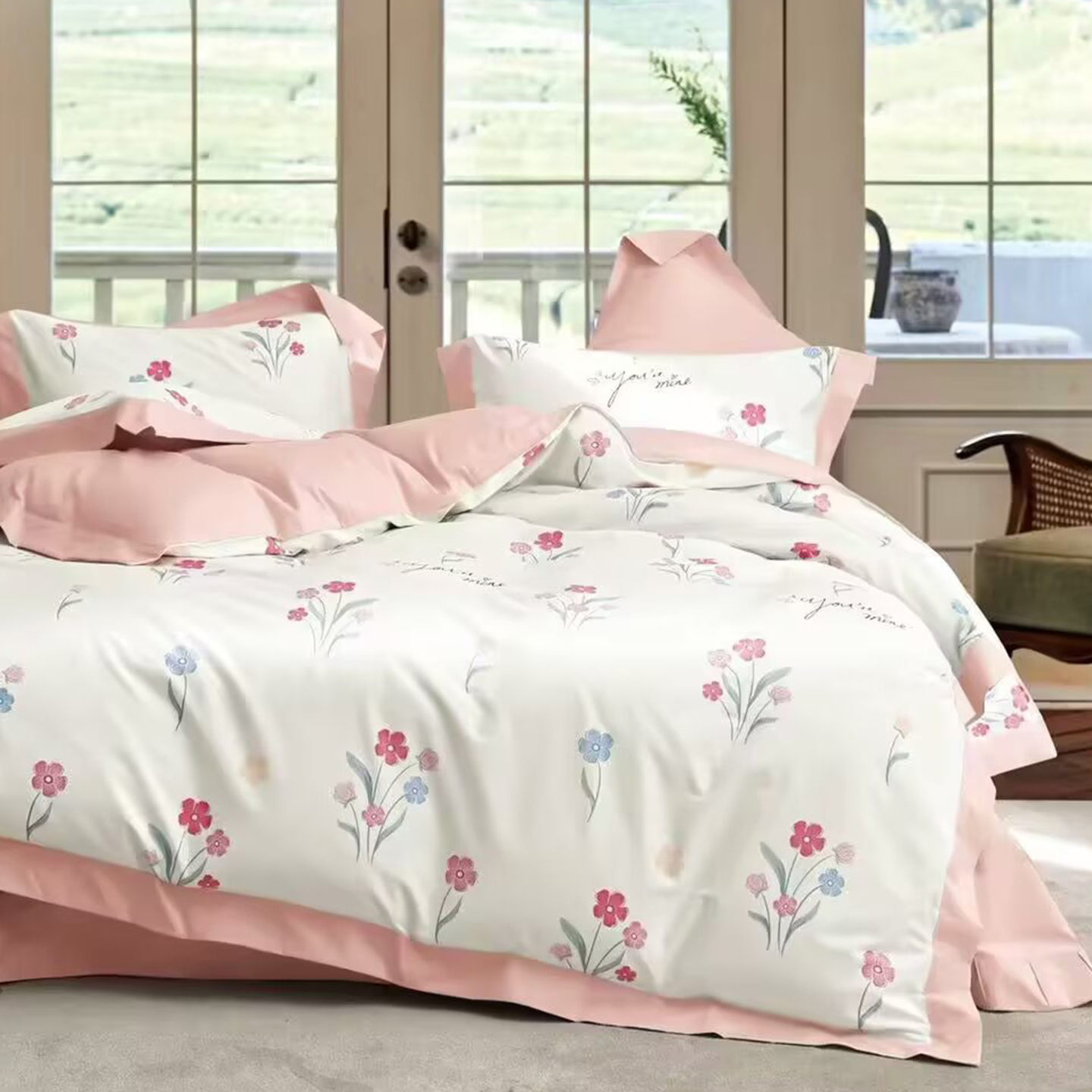 91家纺网 家纺一手货源 找家纺 （总）未来家居 2025新款UD活性印染铂金贡缎长绒棉四件套