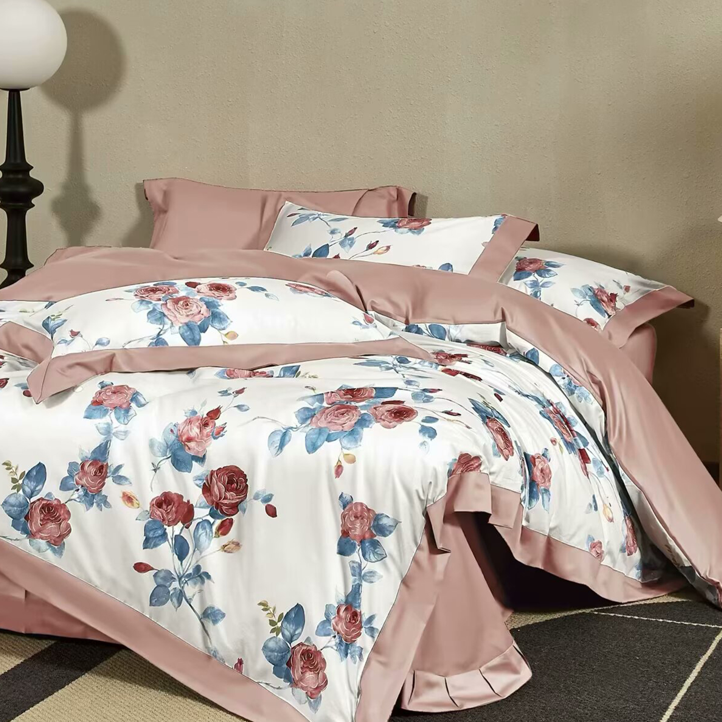 91家纺网 家纺一手货源 找家纺 （总）未来家居 2025新款UD活性印染铂金贡缎长绒棉四件套