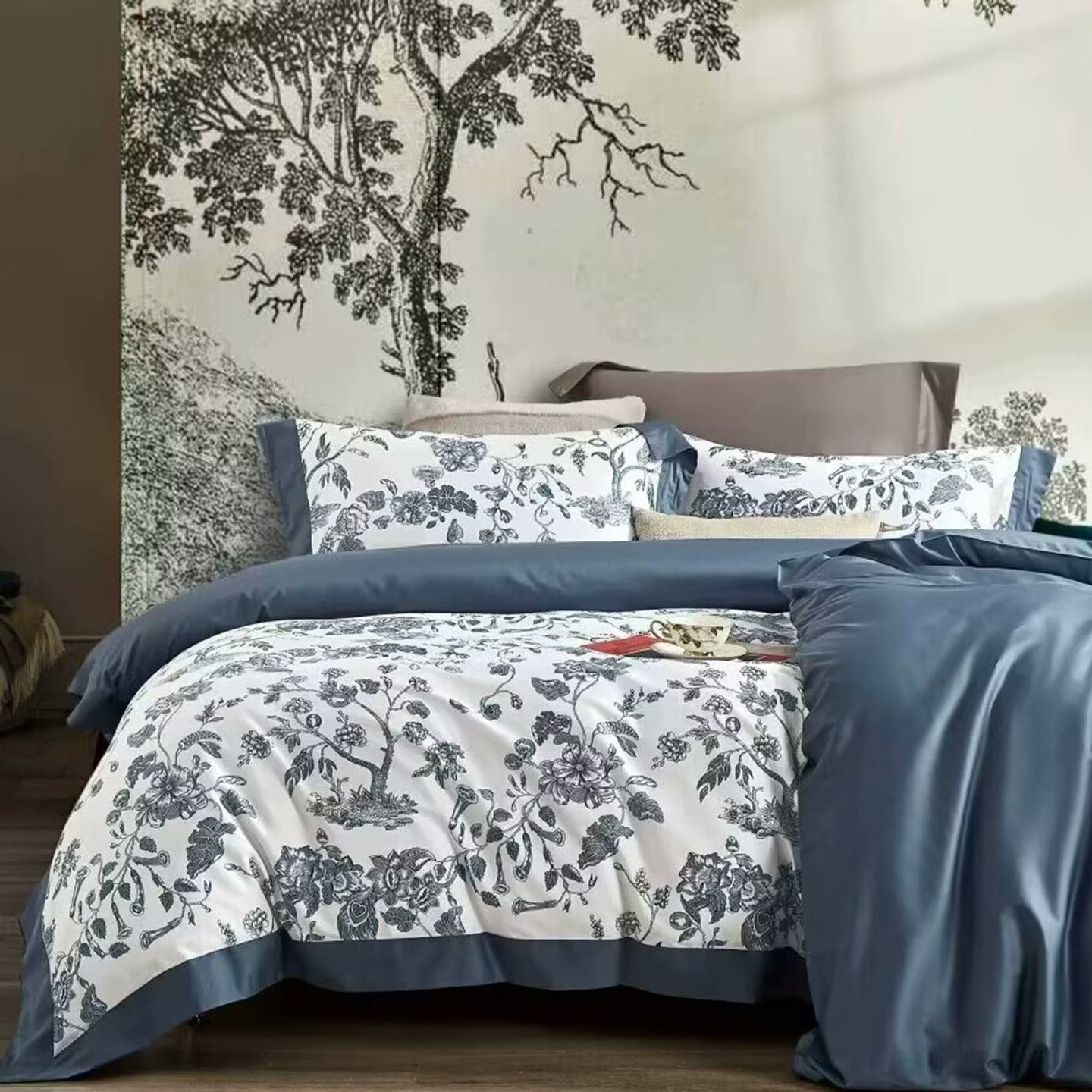 91家纺网 家纺一手货源 找家纺 （总）未来家居 2025新款优帝100支贡缎长绒棉四件套-1