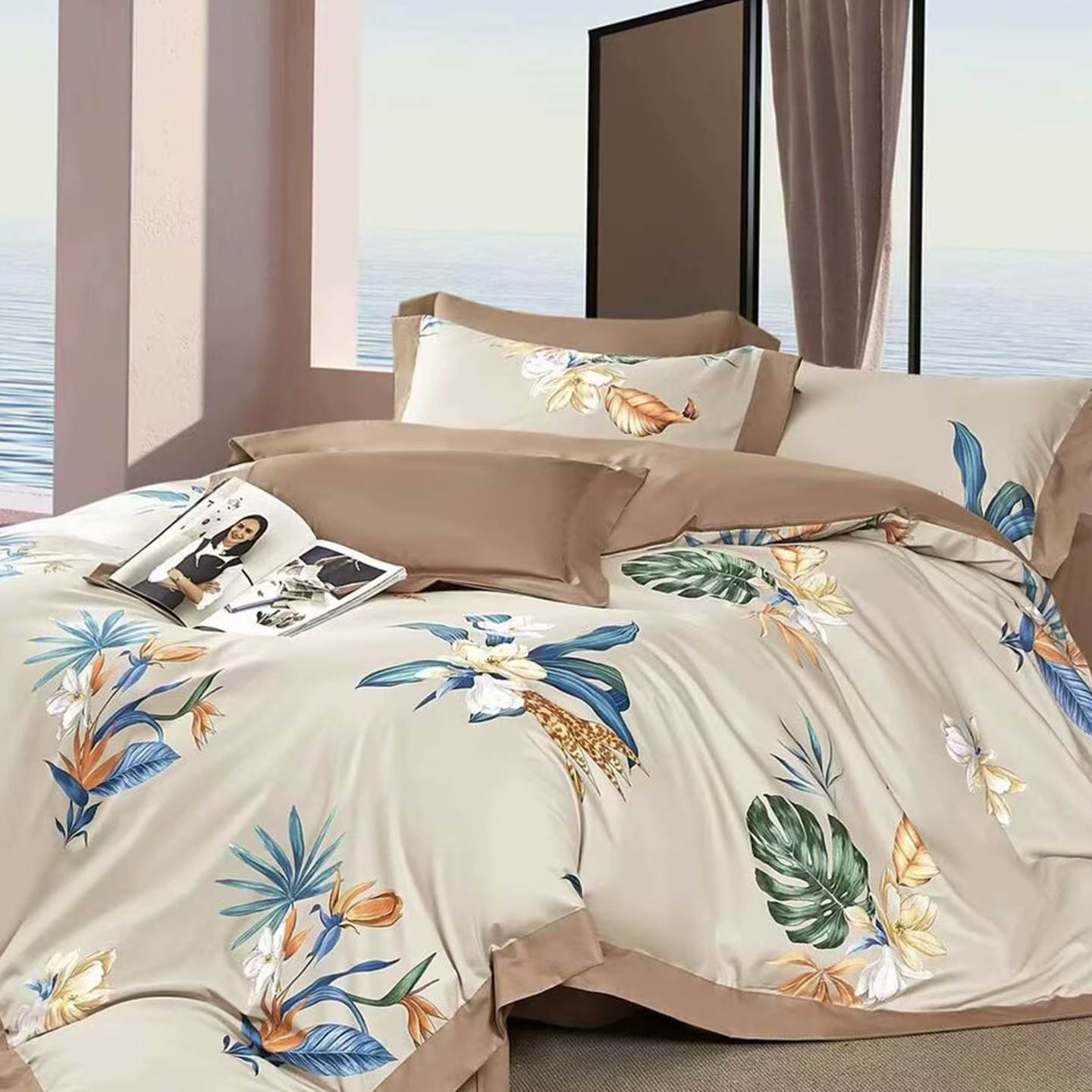 91家纺网 家纺一手货源 找家纺 （总）未来家居 2025新款UD活性印染铂金贡缎长绒棉四件套