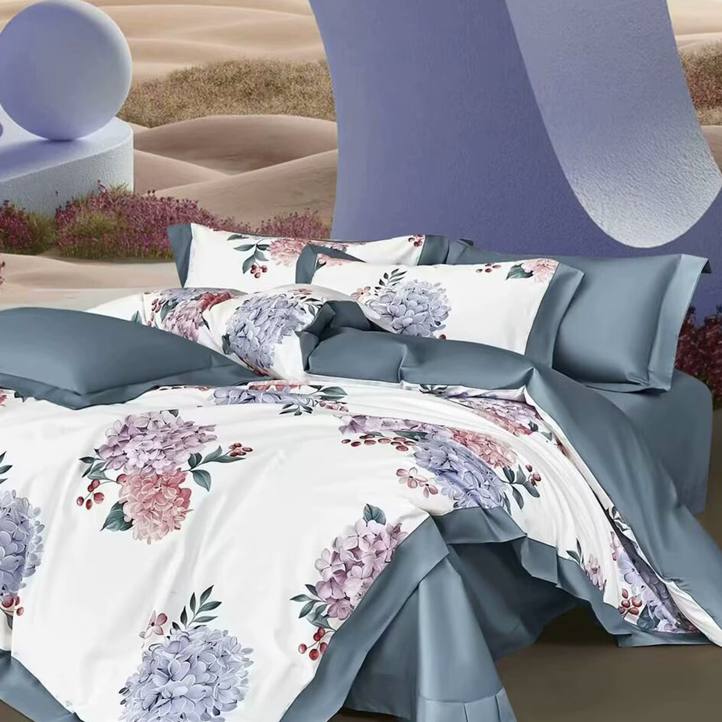 91家纺网 家纺一手货源 找家纺 （总）未来家居 2025新款UD活性印染铂金贡缎长绒棉四件套