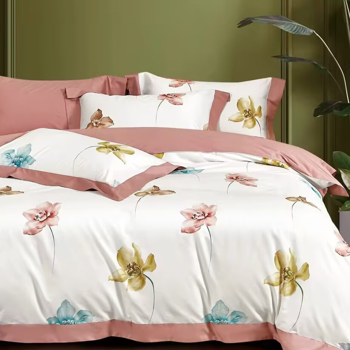 91家纺网 家纺一手货源 找家纺 （总）未来家居 2025新款UD活性印染铂金贡缎长绒棉四件套