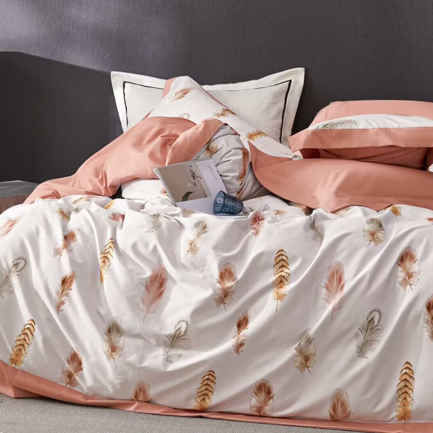 91家纺网 家纺一手货源 找家纺 （总）未来家居 2025新款优帝100支贡缎长绒棉四件套-1