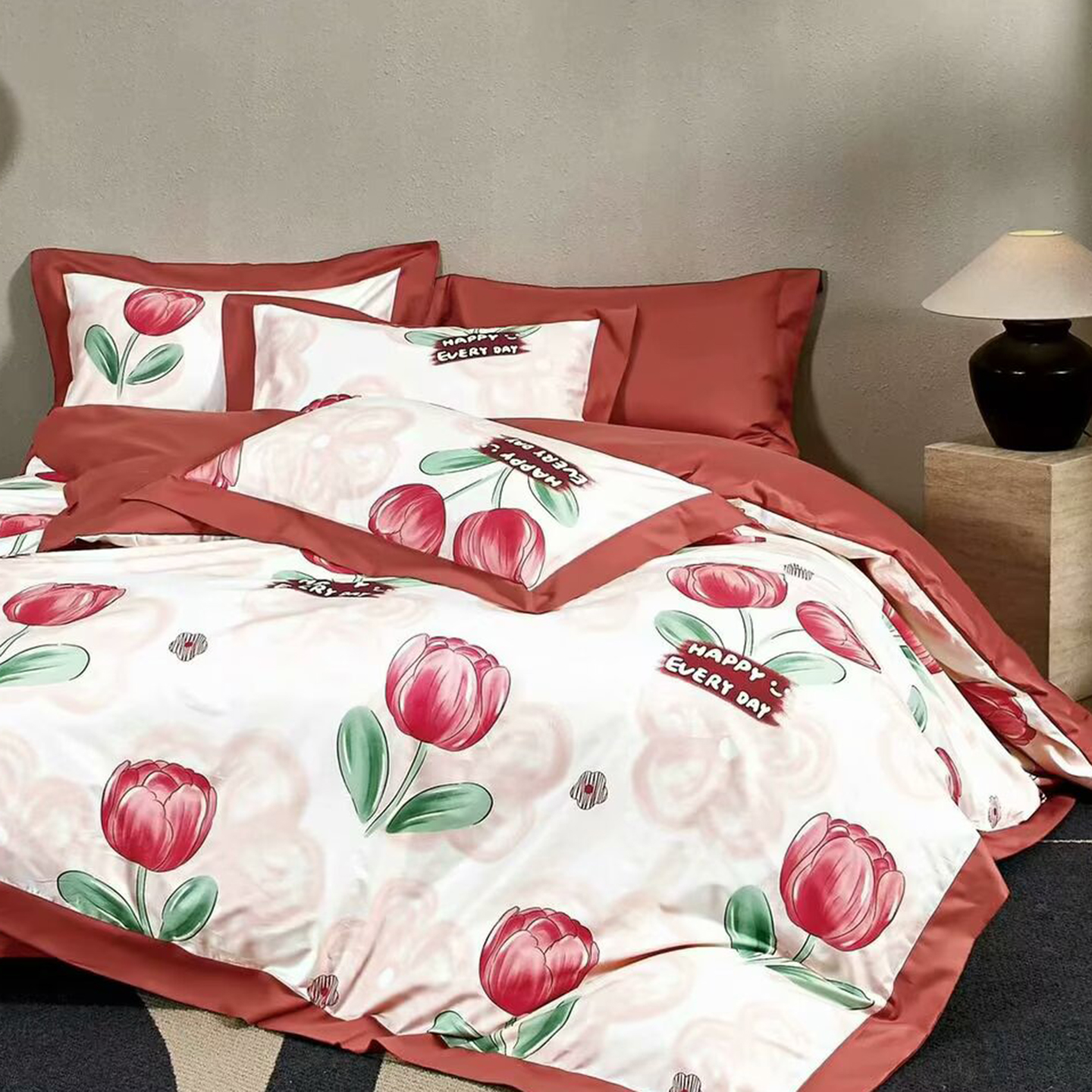 91家纺网 家纺一手货源 找家纺 （总）未来家居 2025新款UD活性印染铂金贡缎长绒棉四件套