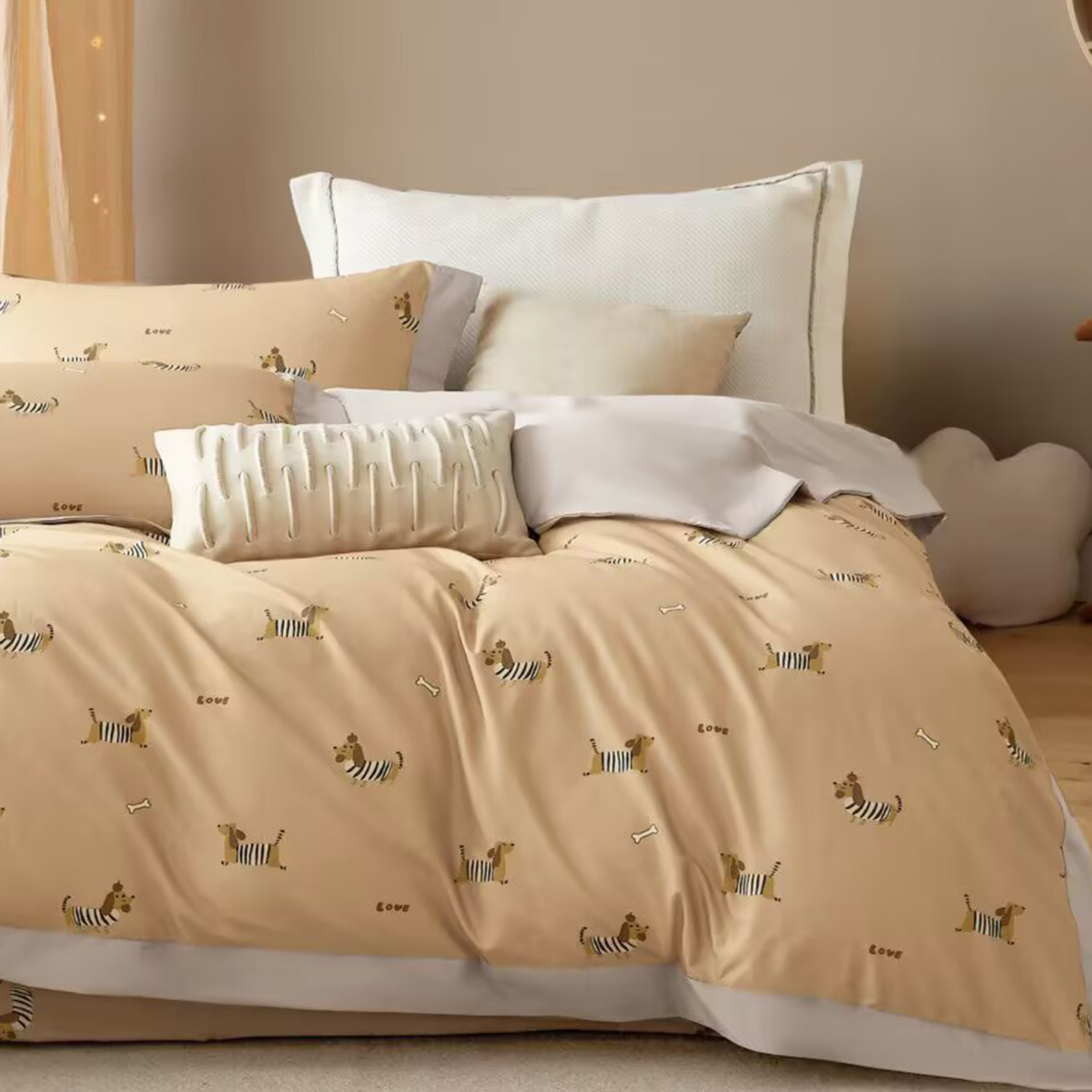 91家纺网 家纺一手货源 找家纺 （总）未来家居 2025新款UD活性印染铂金贡缎长绒棉四件套