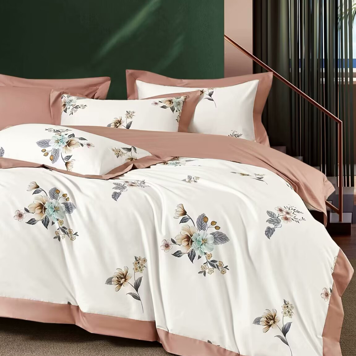 91家纺网 家纺一手货源 找家纺 （总）未来家居 2025新款UD活性印染铂金贡缎长绒棉四件套