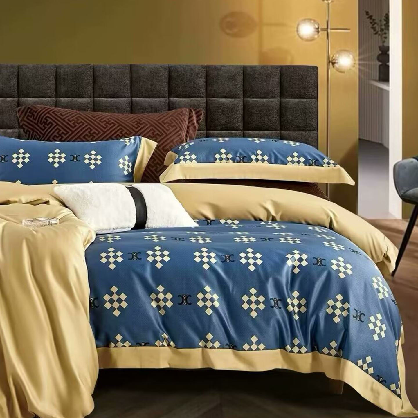 91家纺网 家纺一手货源 找家纺 （总）未来家居 2025新款优帝100支贡缎长绒棉四件套-1