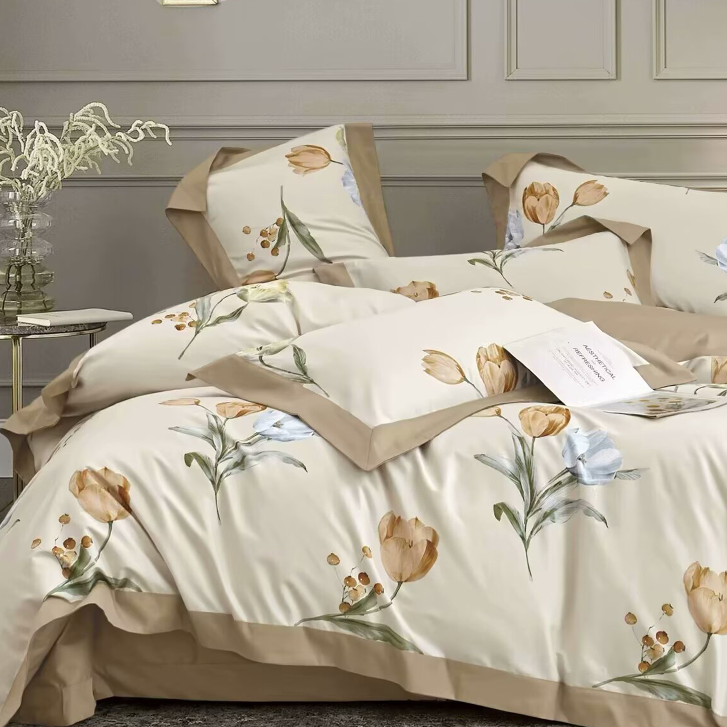 91家纺网 家纺一手货源 找家纺 （总）未来家居 2025新款UD活性印染铂金贡缎长绒棉四件套