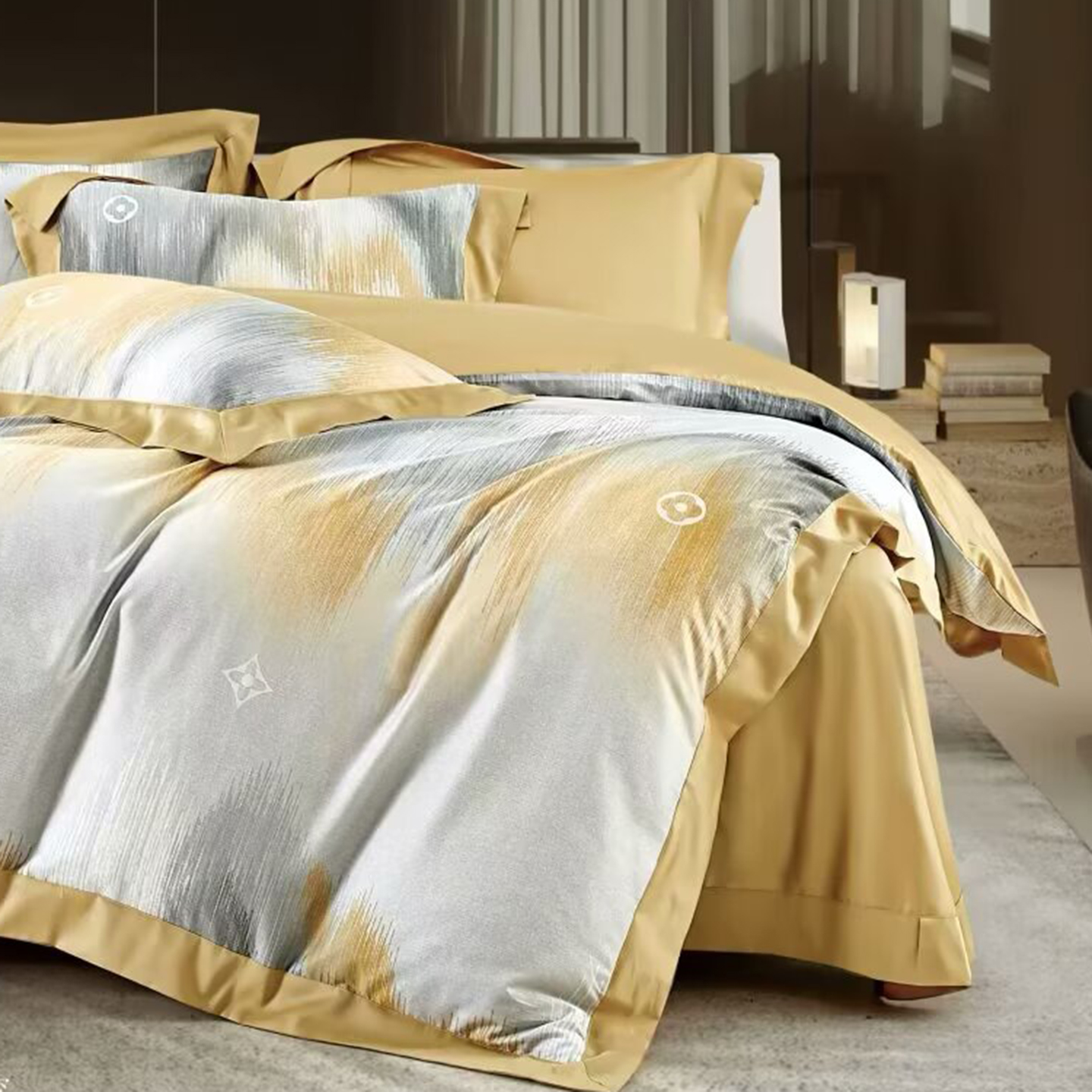 91家纺网 家纺一手货源 找家纺 （总）未来家居 2025新款优帝100支贡缎长绒棉四件套-1