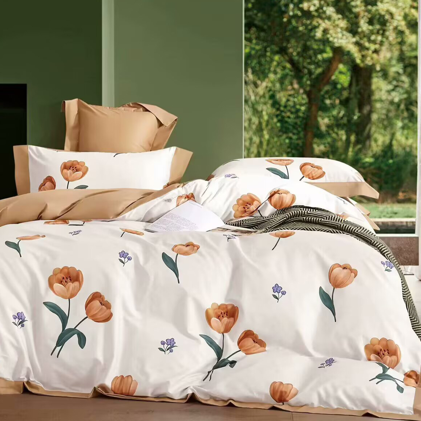 91家纺网 家纺一手货源 找家纺 （总）未来家居 2025新款UD活性印染铂金贡缎长绒棉四件套