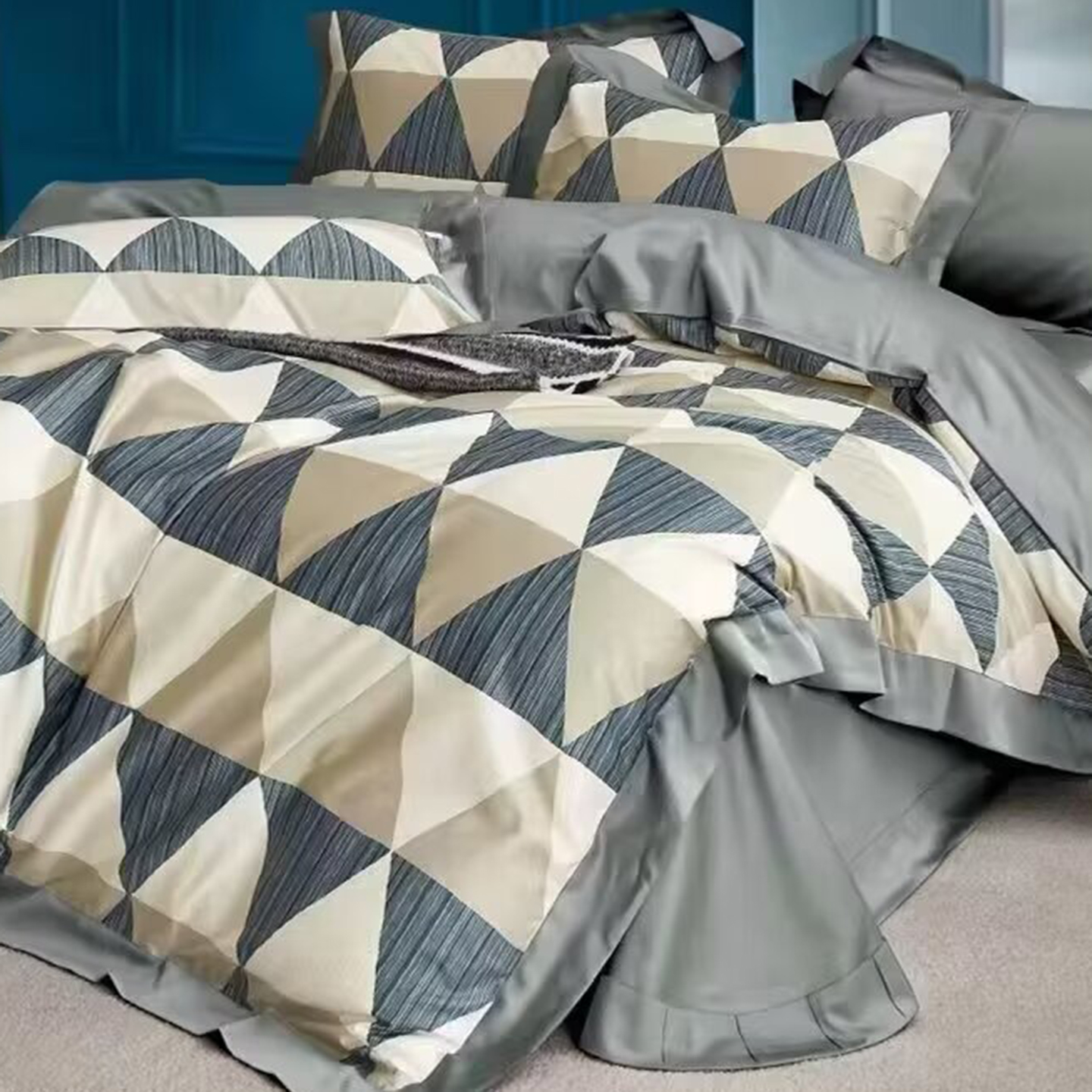 91家纺网 家纺一手货源 找家纺 （总）未来家居 2025新款优帝100支贡缎长绒棉四件套-1