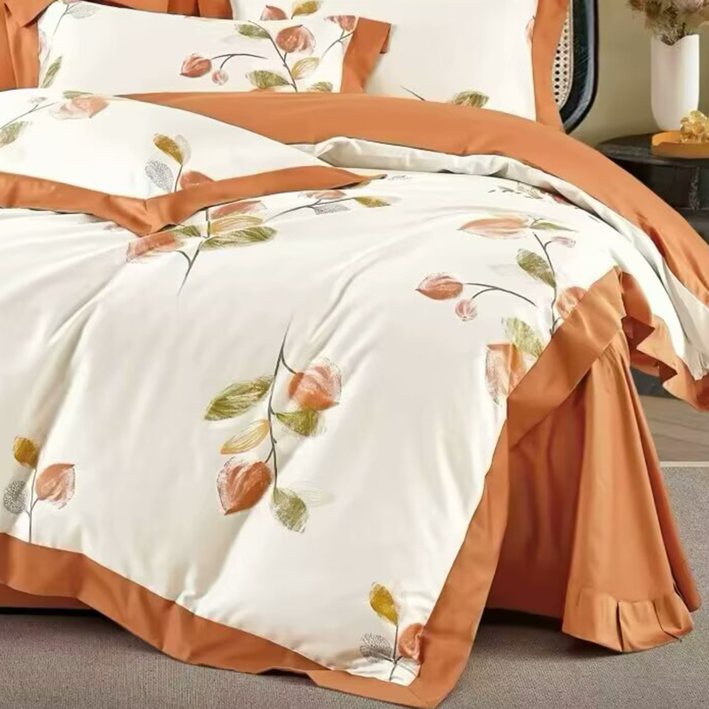 91家纺网 家纺一手货源 找家纺 （总）未来家居 2025新款优帝100支贡缎长绒棉四件套-1