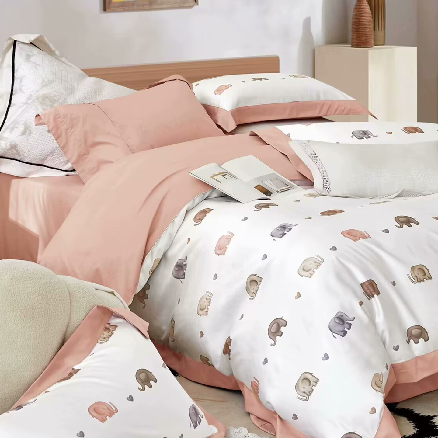 91家纺网 家纺一手货源 找家纺 （总）未来家居 2025新款UD活性印染铂金贡缎长绒棉四件套