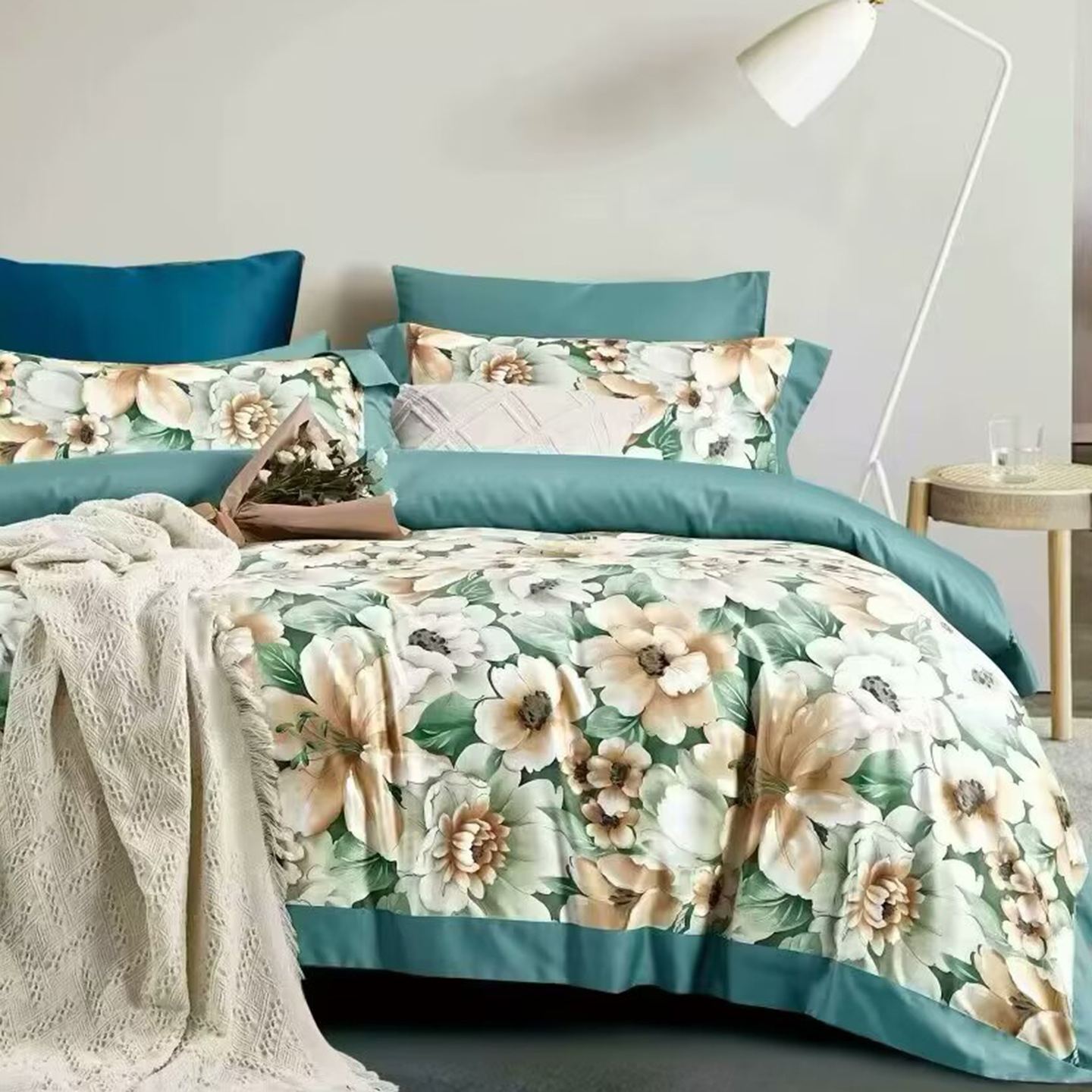 91家纺网 家纺一手货源 找家纺 （总）未来家居 2025新款优帝100支贡缎长绒棉四件套-1