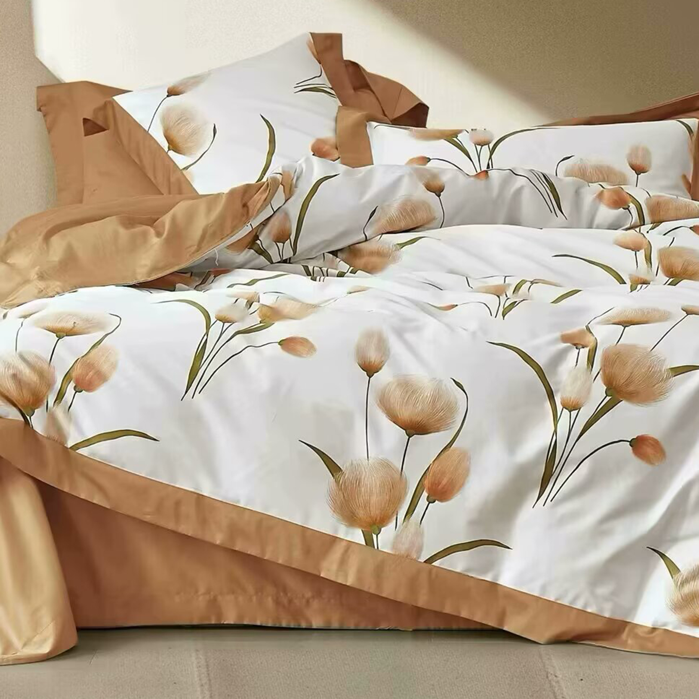 91家纺网 家纺一手货源 找家纺 （总）未来家居 2025新款优帝100支贡缎长绒棉四件套-1