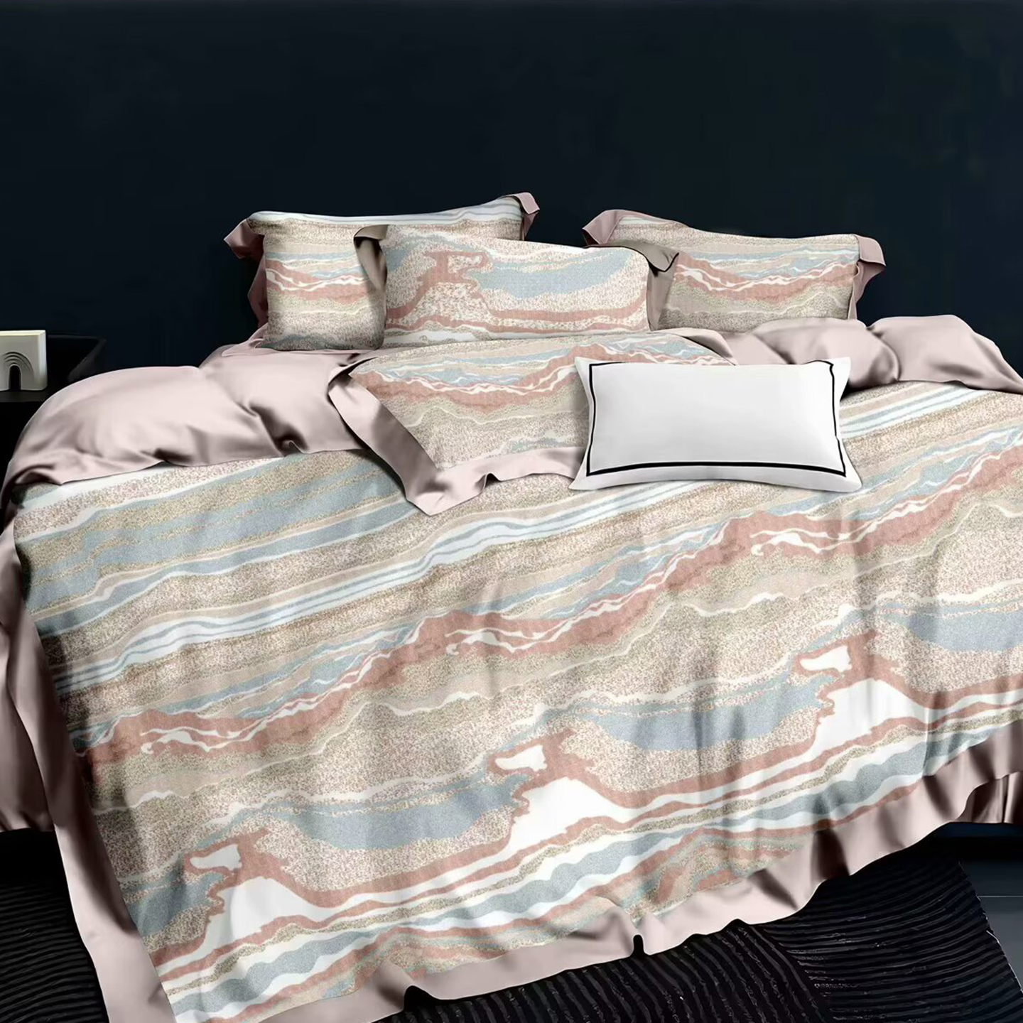 91家纺网 家纺一手货源 找家纺 （总）未来家居 2025新款UD活性印染铂金贡缎长绒棉四件套