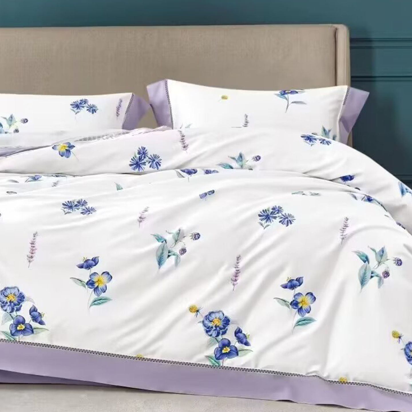 91家纺网 家纺一手货源 找家纺 （总）未来家居 2025新款优帝100支贡缎长绒棉四件套-1