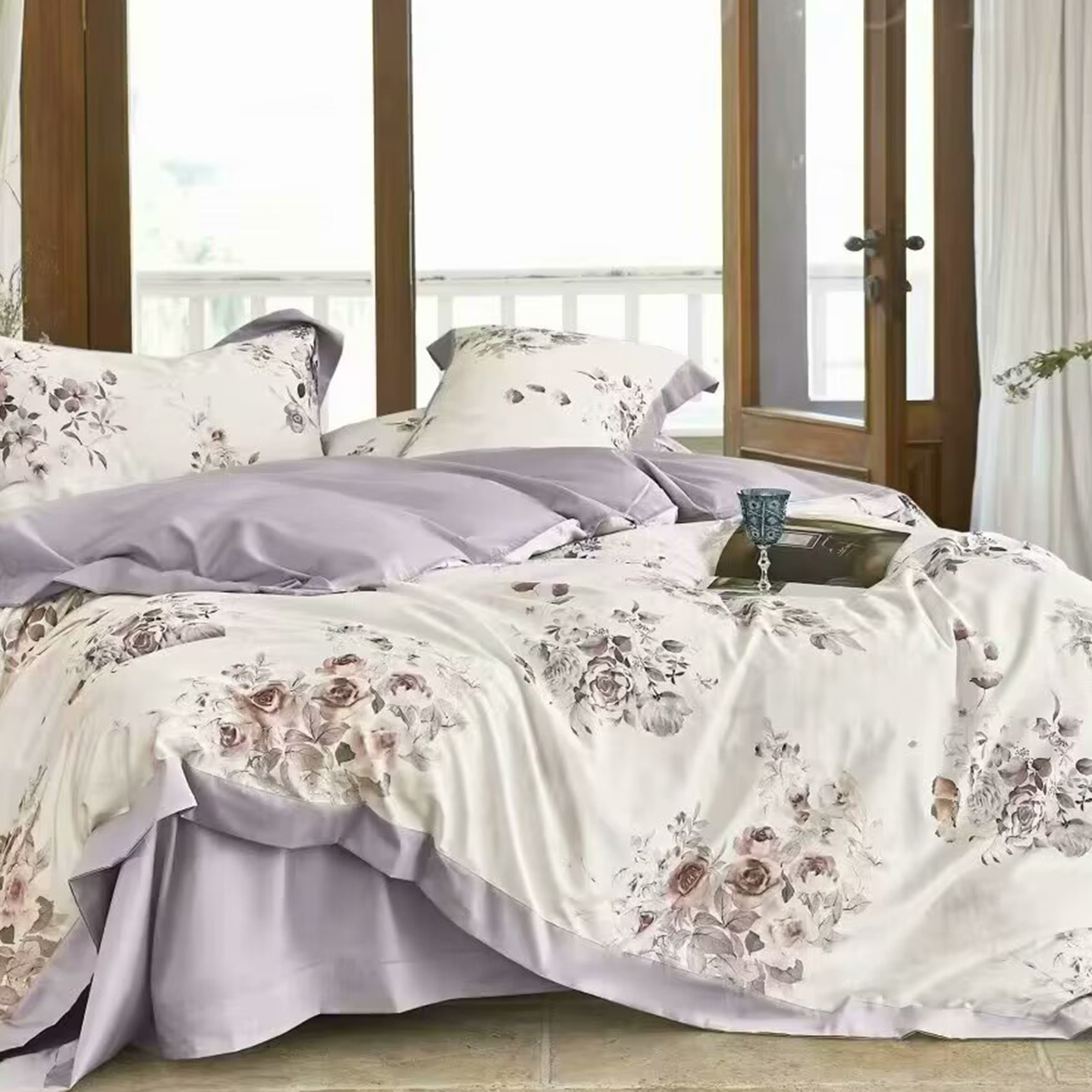 91家纺网 家纺一手货源 找家纺 （总）未来家居 2025新款优帝100支贡缎长绒棉四件套-1