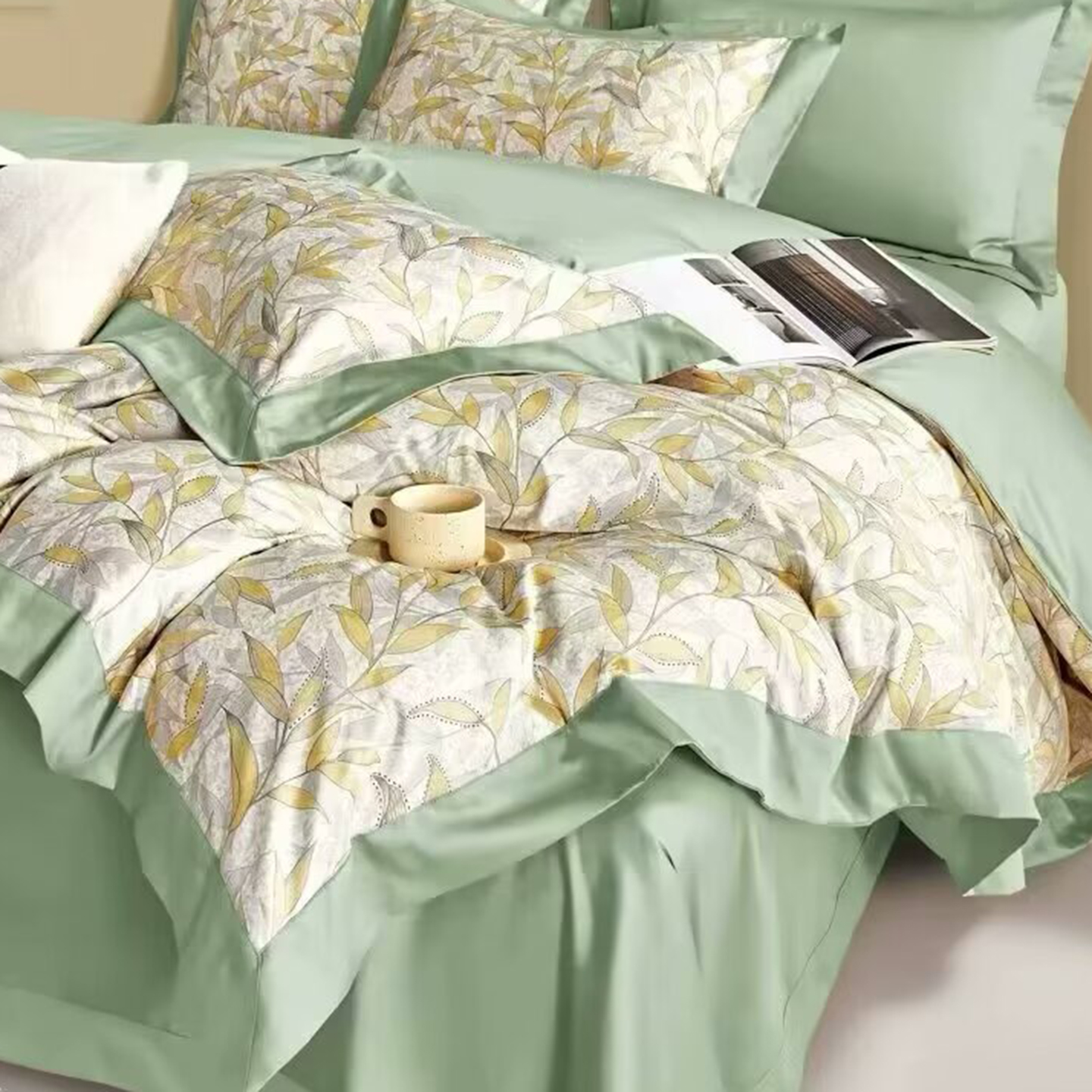 91家纺网 家纺一手货源 找家纺 （总）未来家居 2025新款优帝100支贡缎长绒棉四件套-1