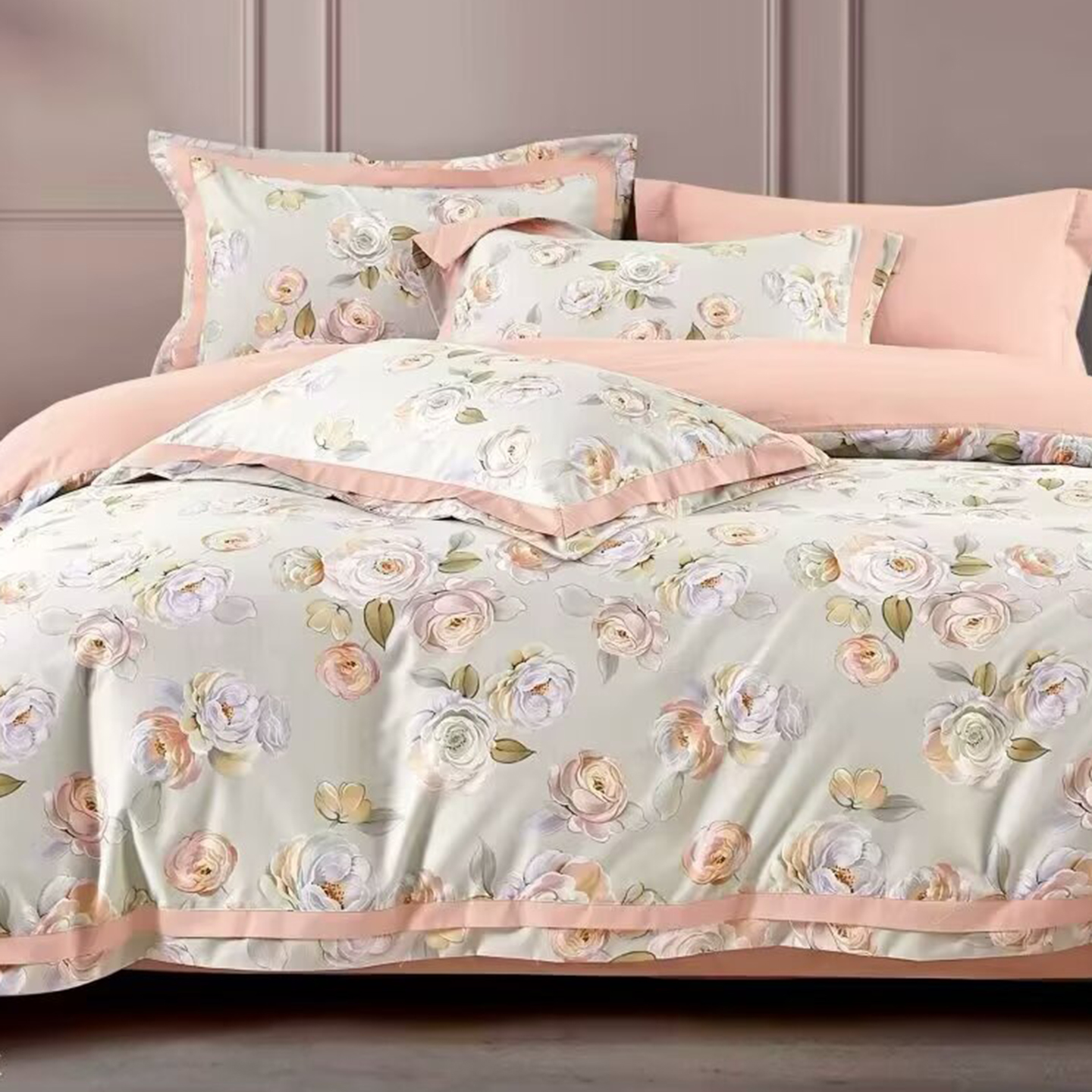 91家纺网 家纺一手货源 找家纺 （总）未来家居 2025新款优帝100支贡缎长绒棉四件套-1