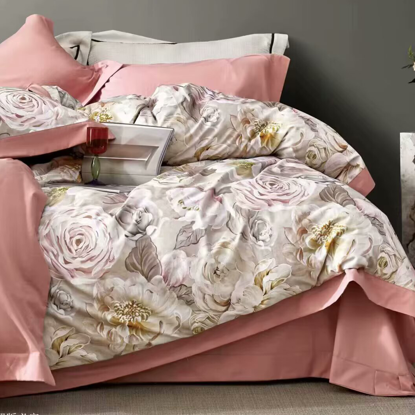 91家纺网 家纺一手货源 找家纺 （总）未来家居 2025新款优帝100支贡缎长绒棉四件套-1