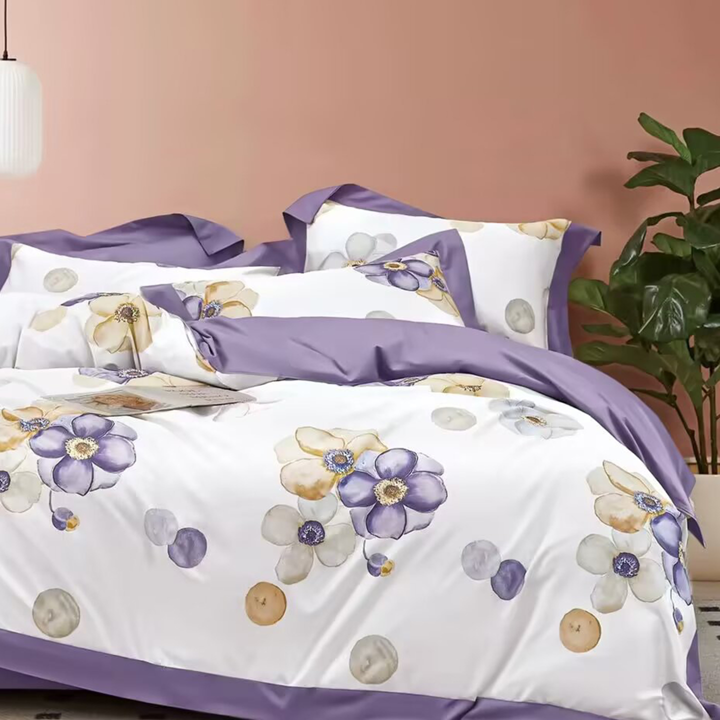 91家纺网 家纺一手货源 找家纺 （总）未来家居 2025新款UD活性印染铂金贡缎长绒棉四件套