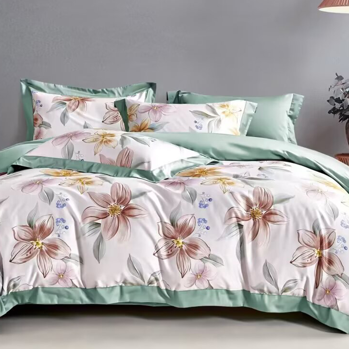 91家纺网 家纺一手货源 找家纺 （总）未来家居 2025新款优帝100支贡缎长绒棉四件套-1