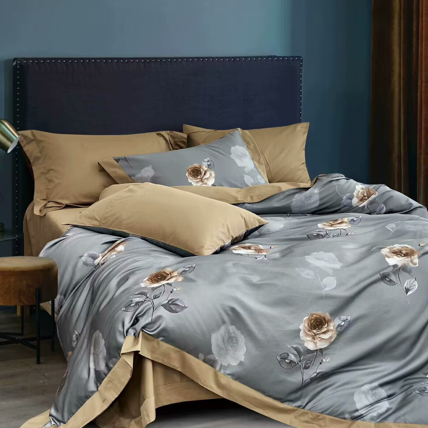 91家纺网 家纺一手货源 找家纺 （总）未来家居 2025新款UD活性印染铂金贡缎长绒棉四件套