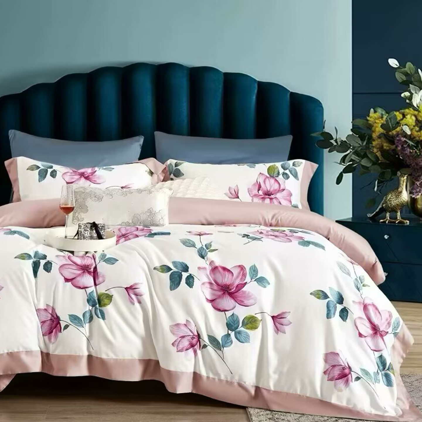 91家纺网 家纺一手货源 找家纺 （总）未来家居 2025新款优帝100支贡缎长绒棉四件套-1