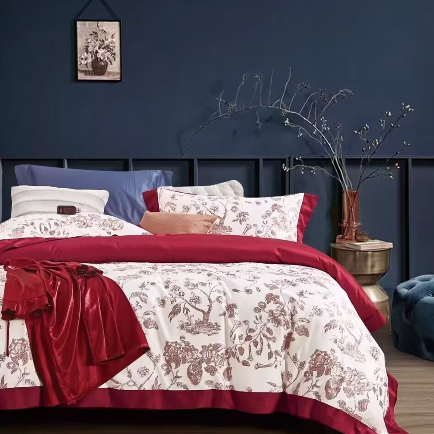 91家纺网 家纺一手货源 找家纺 （总）未来家居 2025新款优帝100支贡缎长绒棉四件套-1