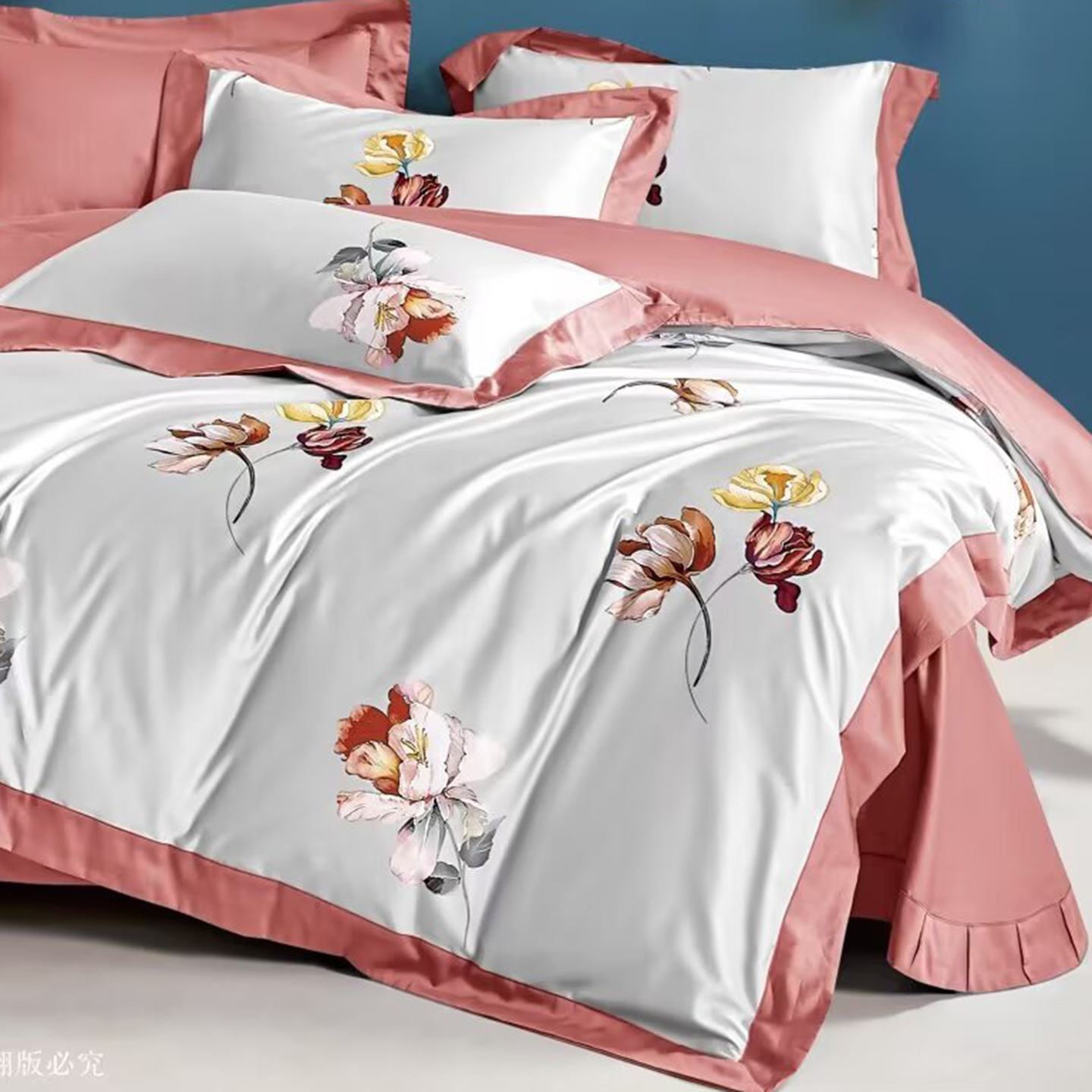 91家纺网 家纺一手货源 找家纺 （总）未来家居 2025新款优帝100支贡缎长绒棉四件套-1