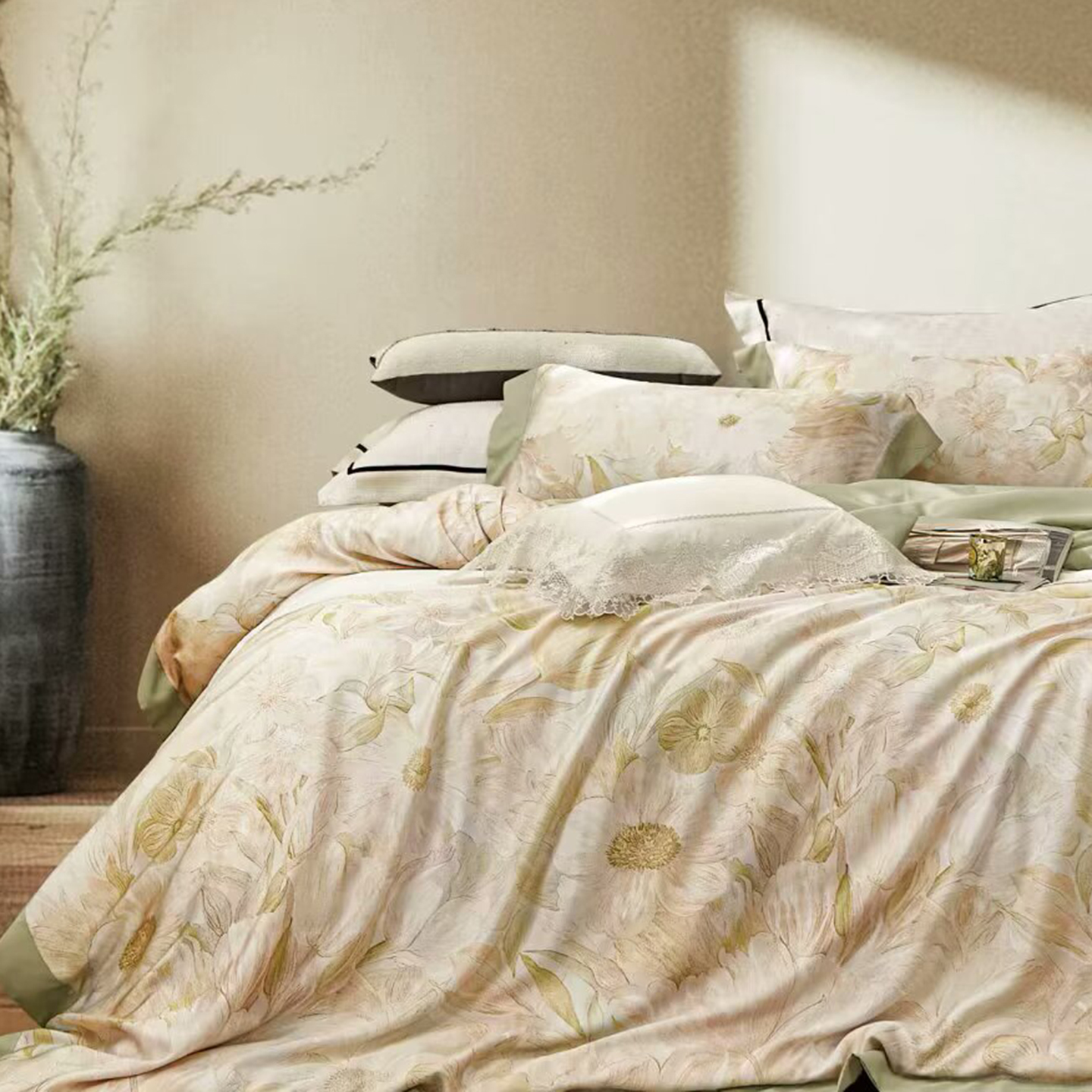 91家纺网 家纺一手货源 找家纺 （总）未来家居 2025新款UD活性印染铂金贡缎长绒棉四件套