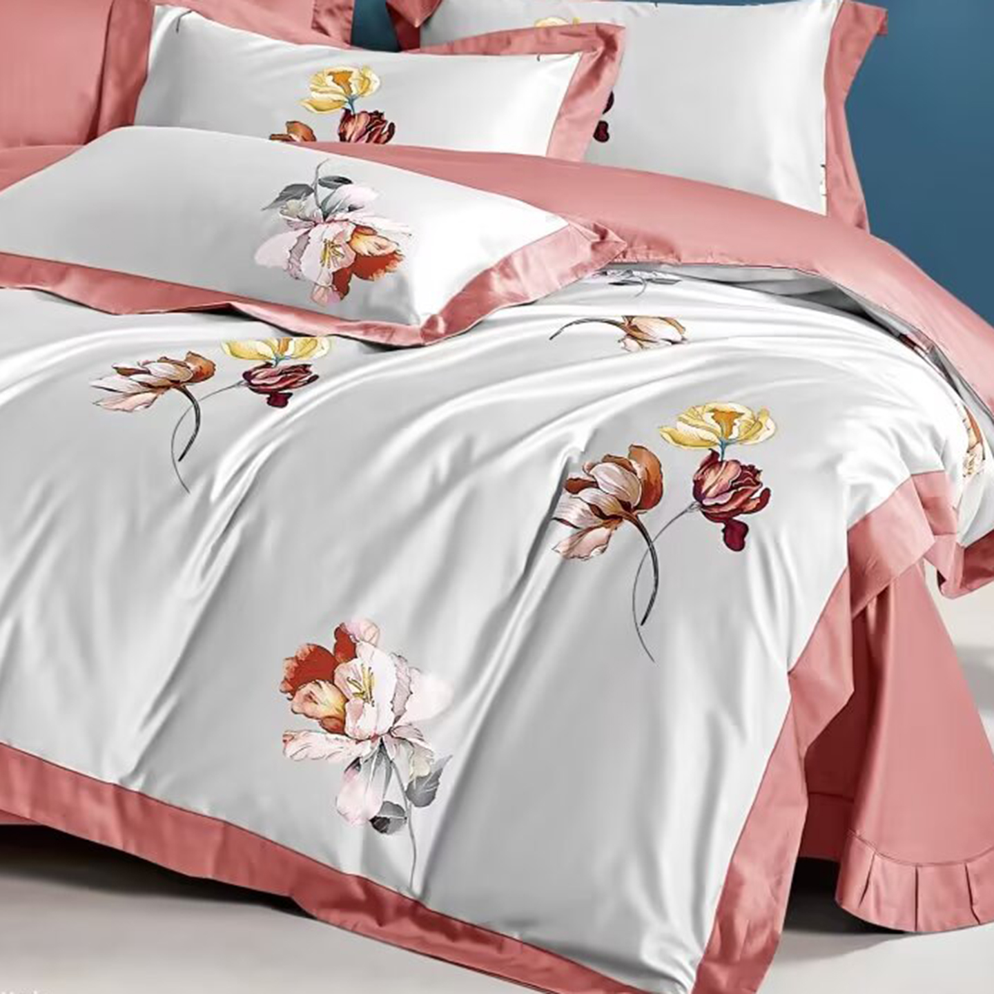 91家纺网 家纺一手货源 找家纺 （总）未来家居 2025新款优帝100支贡缎长绒棉四件套-1