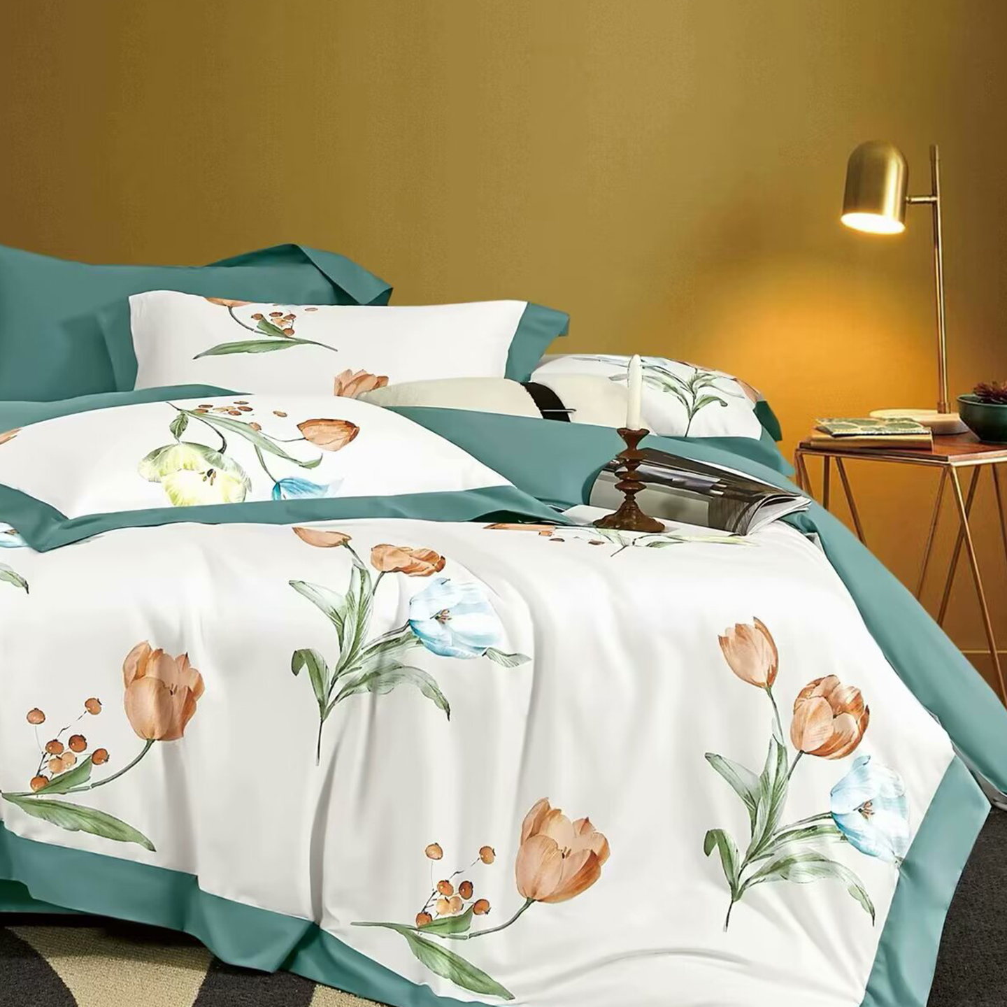 91家纺网 家纺一手货源 找家纺 （总）未来家居 2025新款UD活性印染铂金贡缎长绒棉四件套