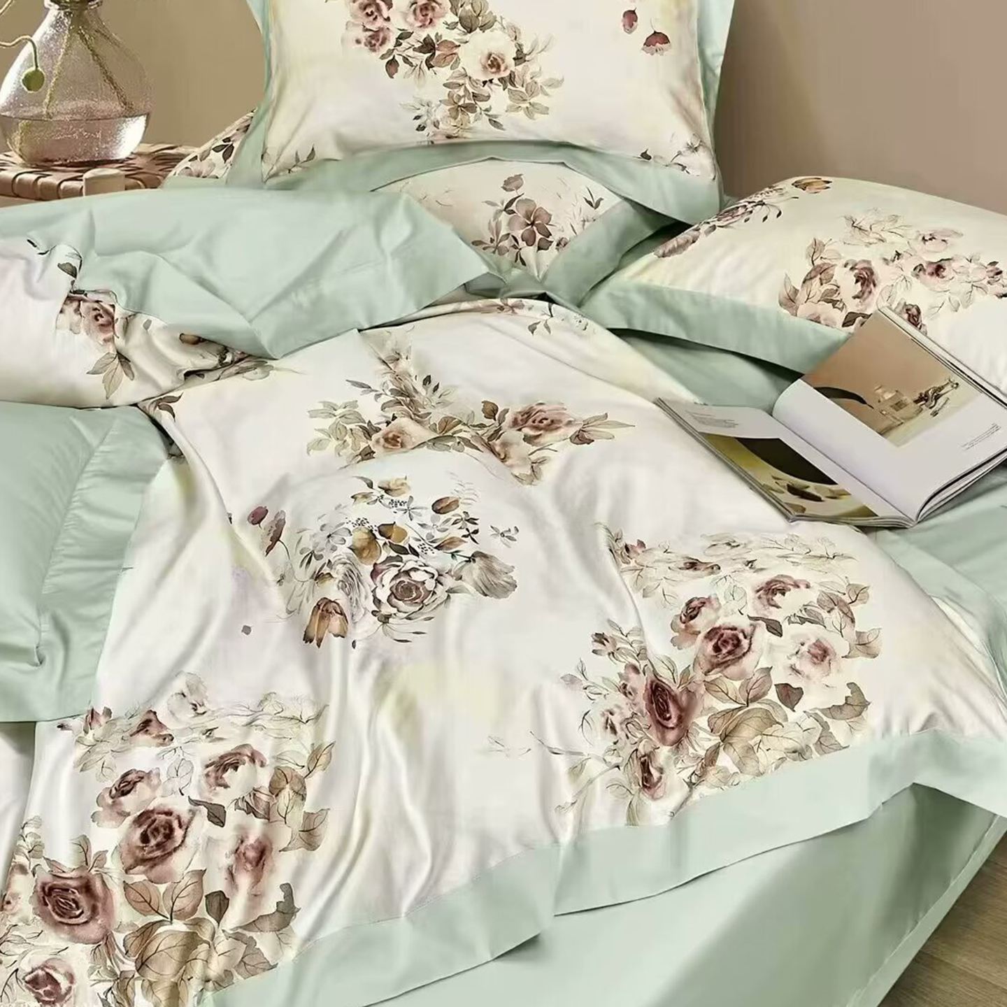 91家纺网 家纺一手货源 找家纺 （总）未来家居 2025新款优帝100支贡缎长绒棉四件套-1