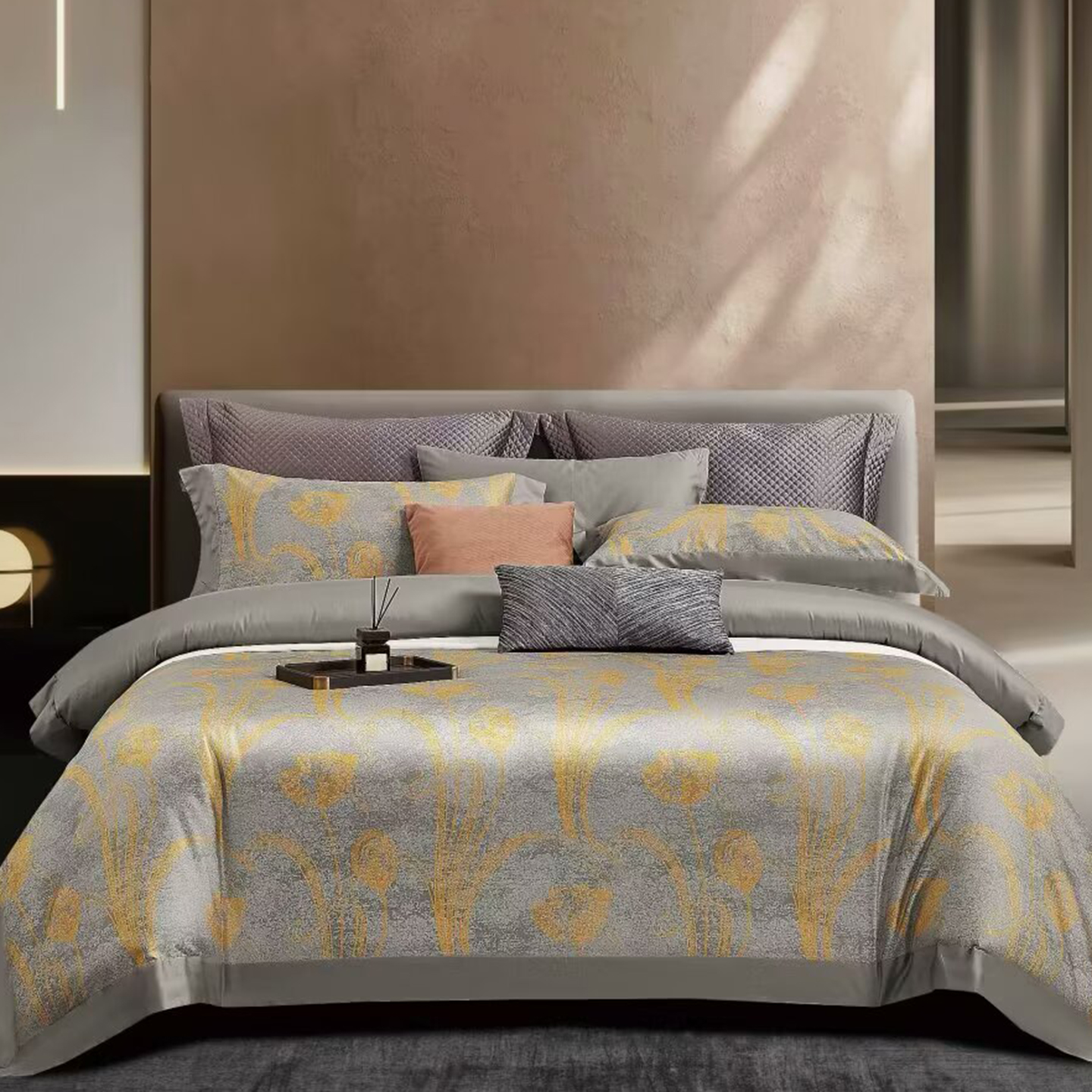 91家纺网 家纺一手货源 找家纺 （总）未来家居 2025新款优帝100支贡缎长绒棉四件套-1