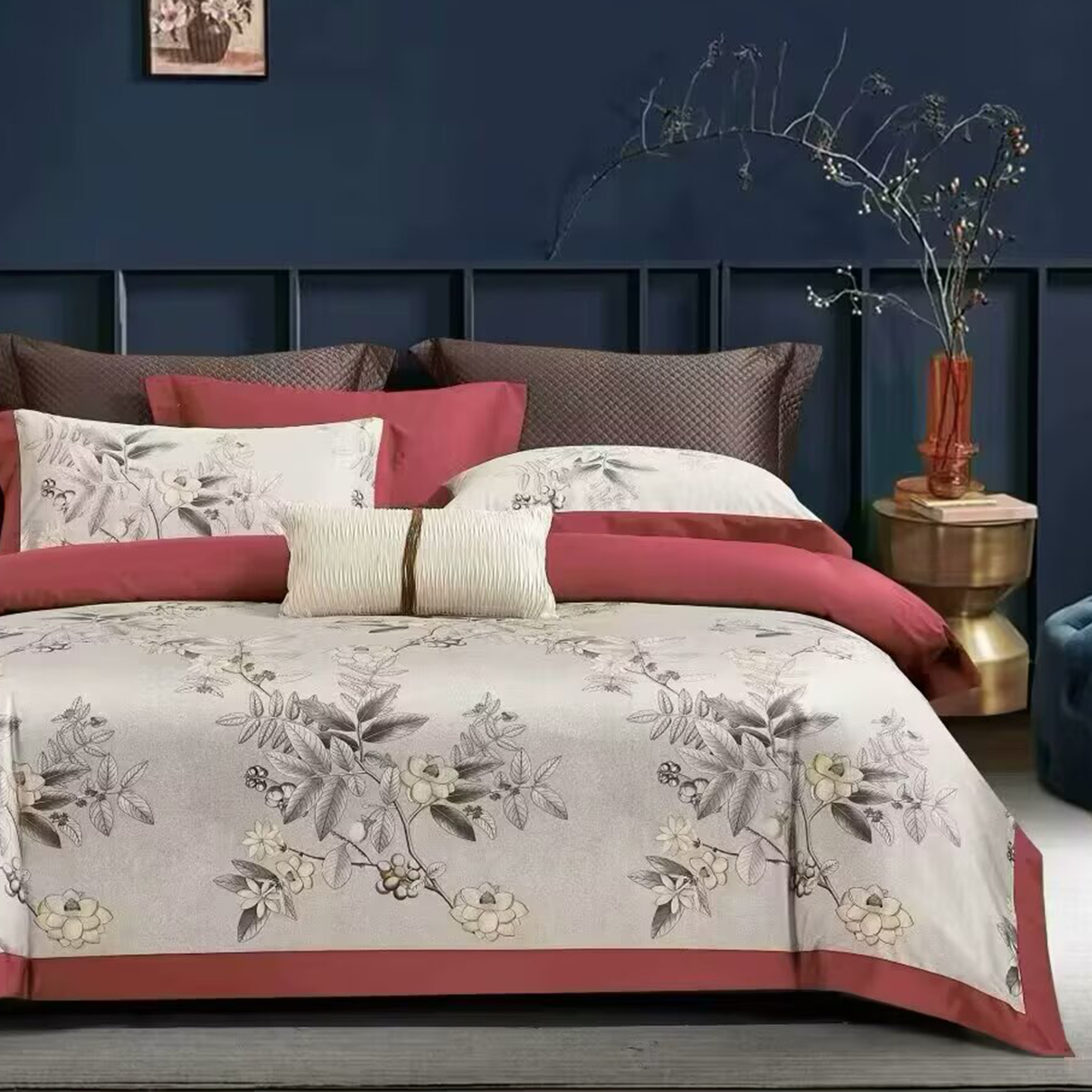 91家纺网 家纺一手货源 找家纺 （总）未来家居 2025新款优帝100支贡缎长绒棉四件套-1