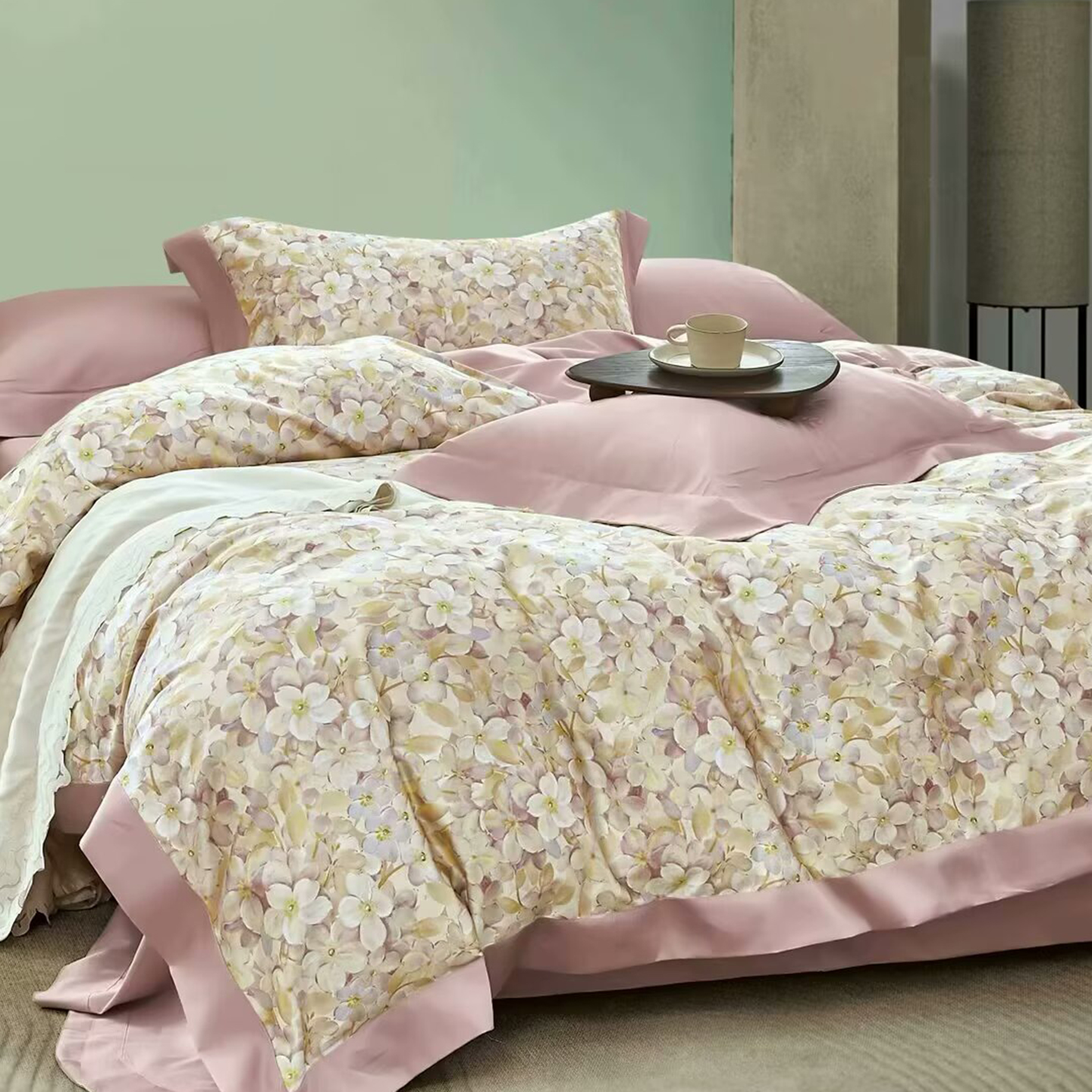 91家纺网 家纺一手货源 找家纺 （总）未来家居 2025新款优帝100支贡缎长绒棉四件套-1