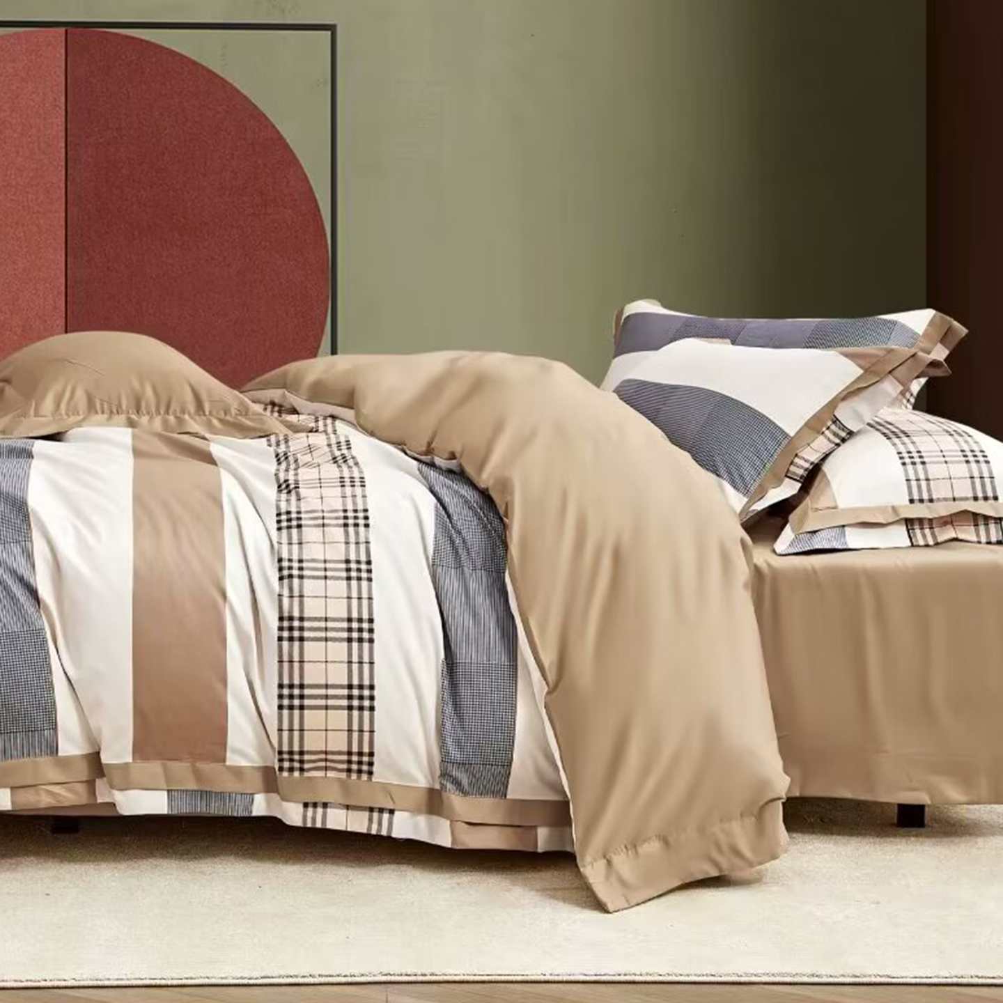 91家纺网 家纺一手货源 找家纺 （总）未来家居 2025新款优帝100支贡缎长绒棉四件套-1