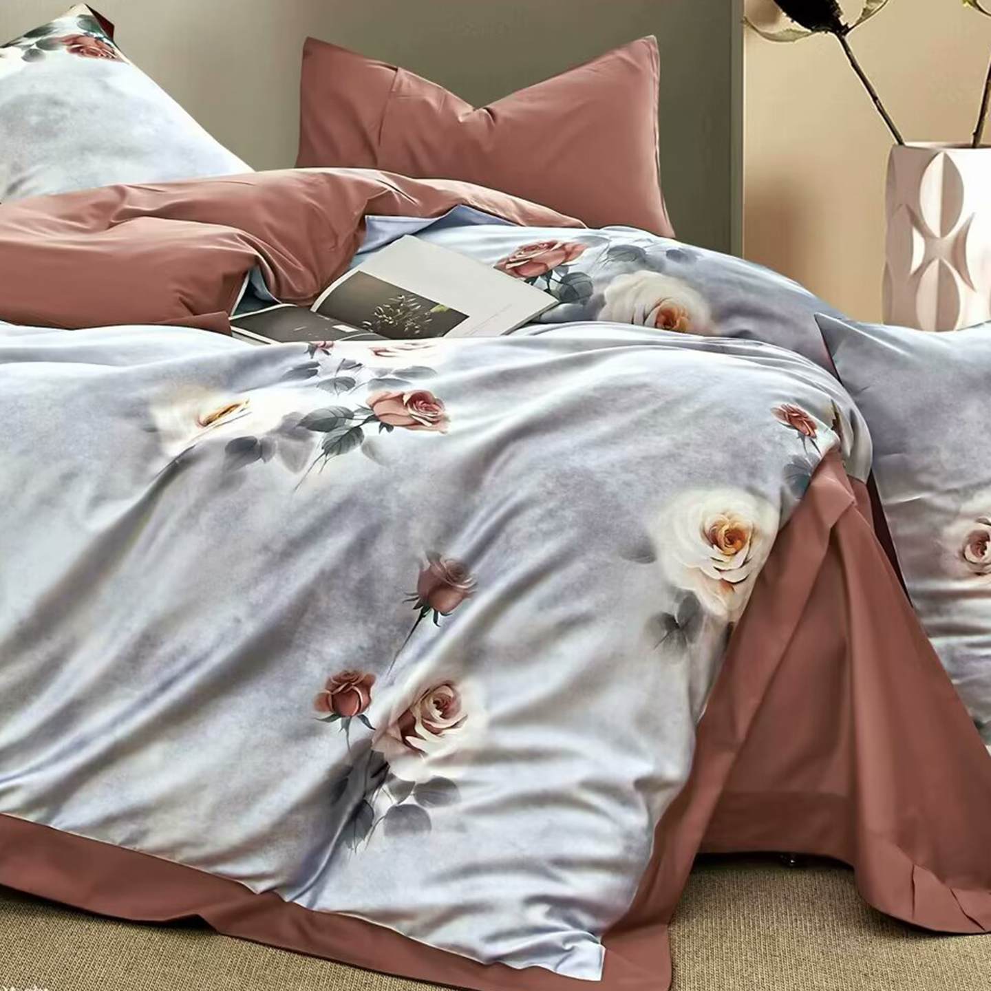 91家纺网 家纺一手货源 找家纺 （总）未来家居 2025新款优帝100支贡缎长绒棉四件套-1