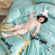 2019新款ins宝宝绒套件（实拍图） 1.5m（5英尺）床 史努比豆绿