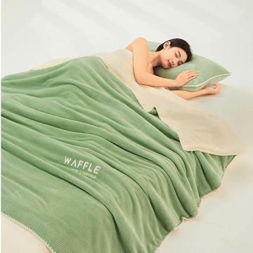 吾诺 2023秋冬 华夫格牛奶绒毯子 毛毯床单床笠单品系列-多功能绒毯