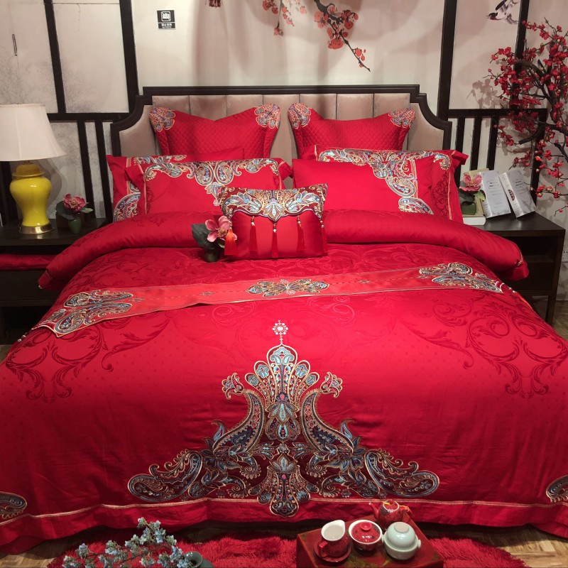 2018新款-婚庆多件套（名门世家） 1.5m床-1.8m床 四件套（床单款）1
