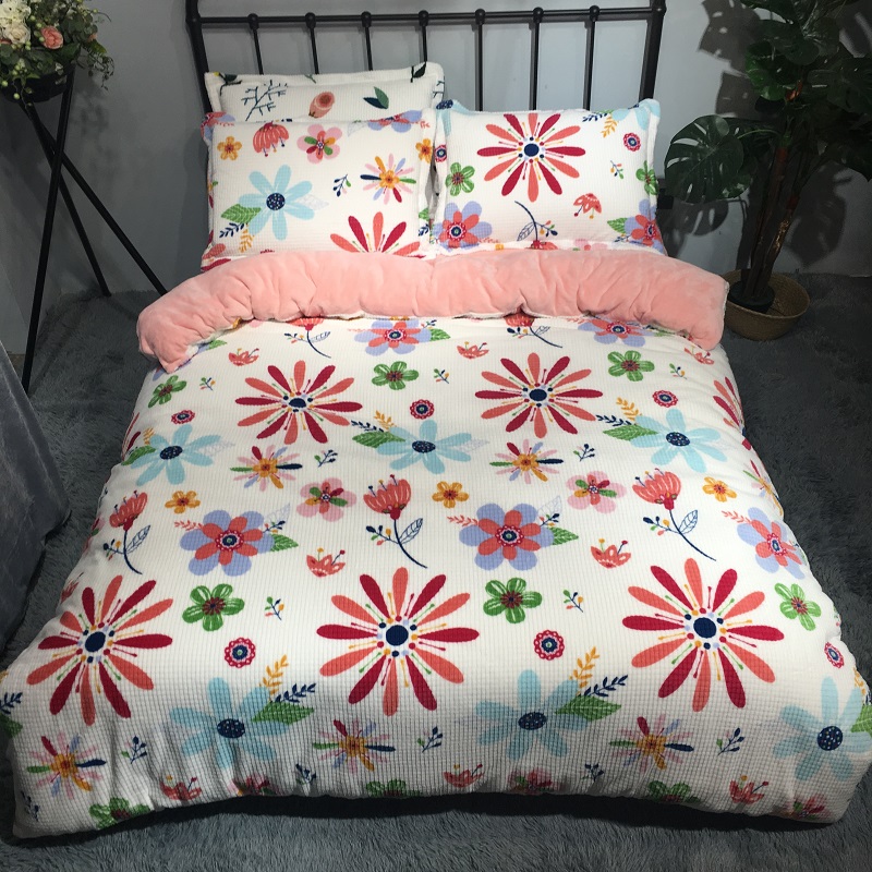 2018新款进口韩国新品华夫绒四件套 1.5m（5英尺）床 爱丽丝1