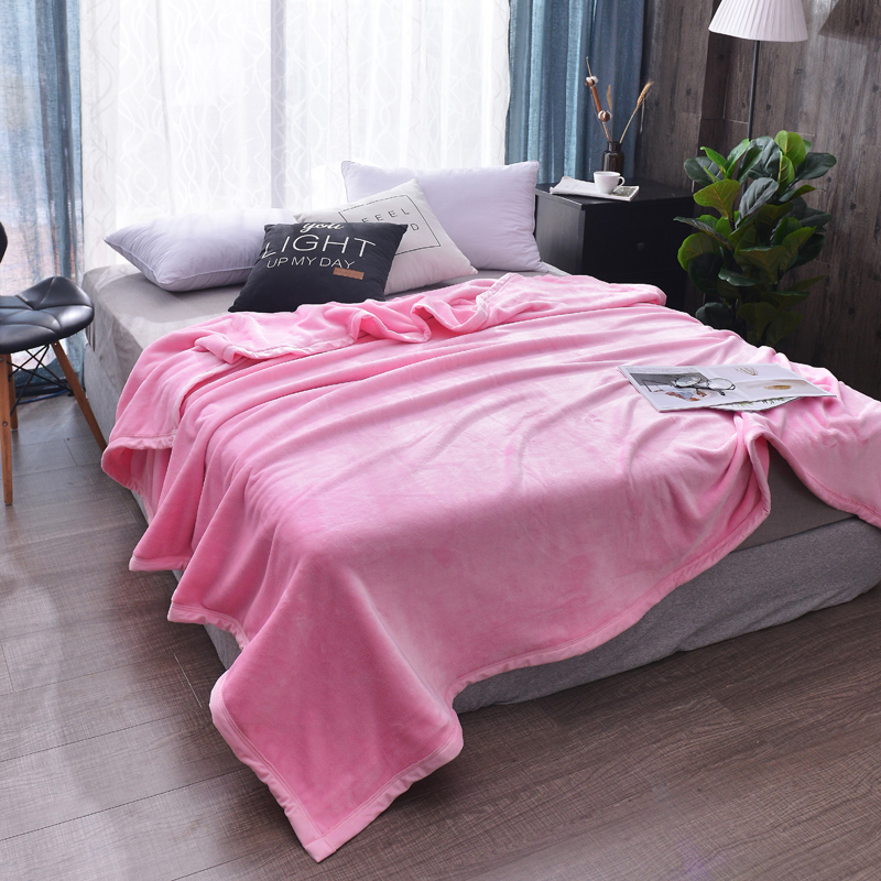 2018新款-纯色 加厚云貂绒毛毯400克 1.